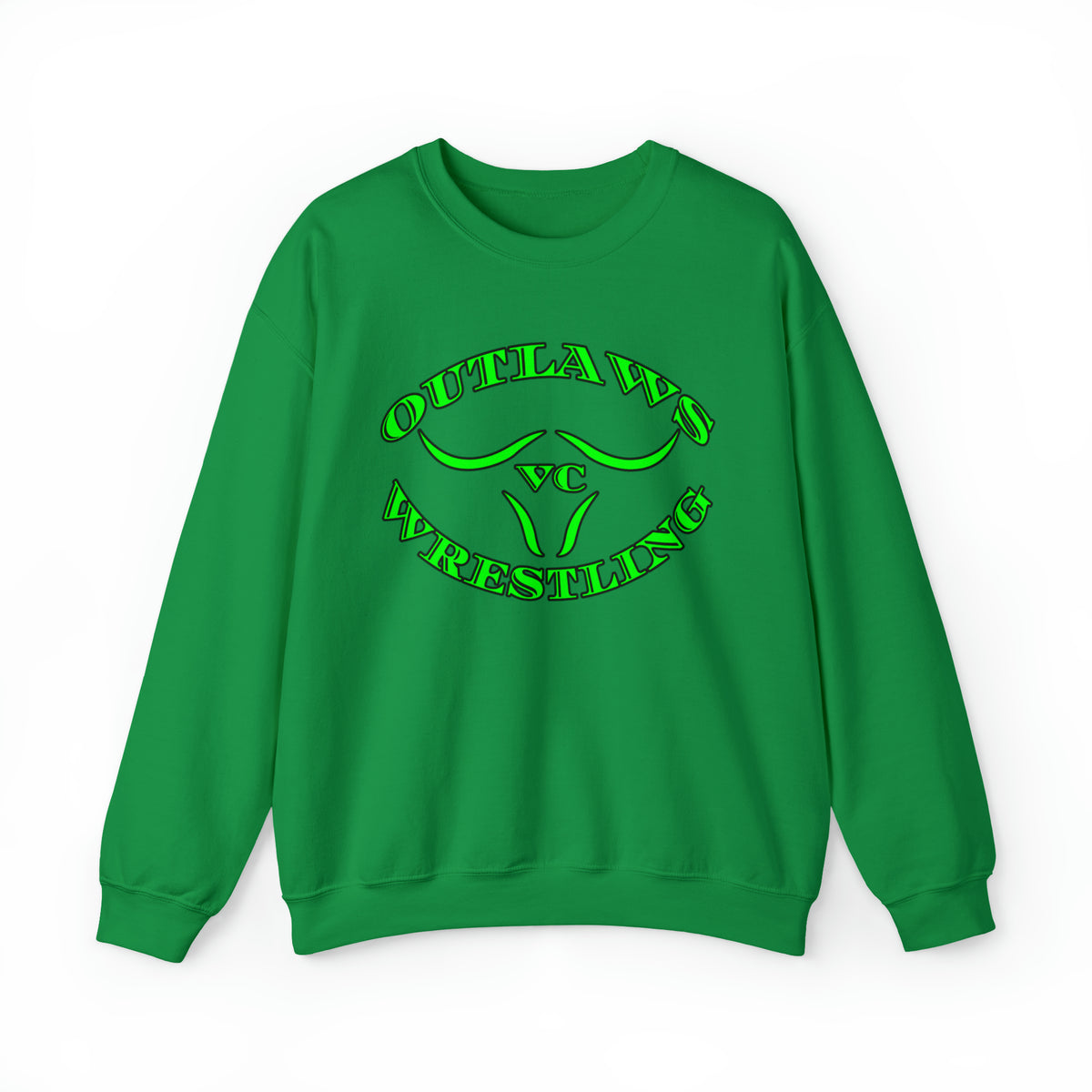 Green Outlaws Wrestling Crewneck Sweatshirts