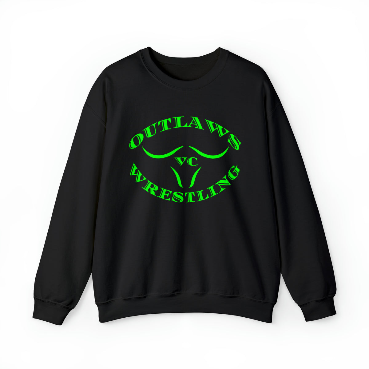 Green Outlaws Wrestling Crewneck Sweatshirts