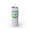 Green Outlaws Wrestling Skinny Tumbler with Straw, 20oz