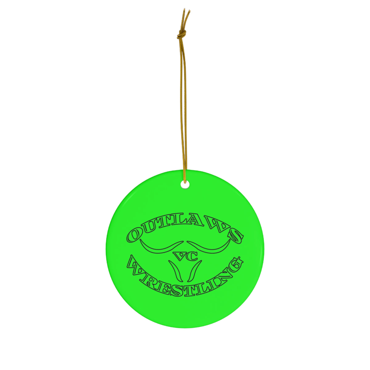 Green Outlaws Wrestling Christmas Ornament