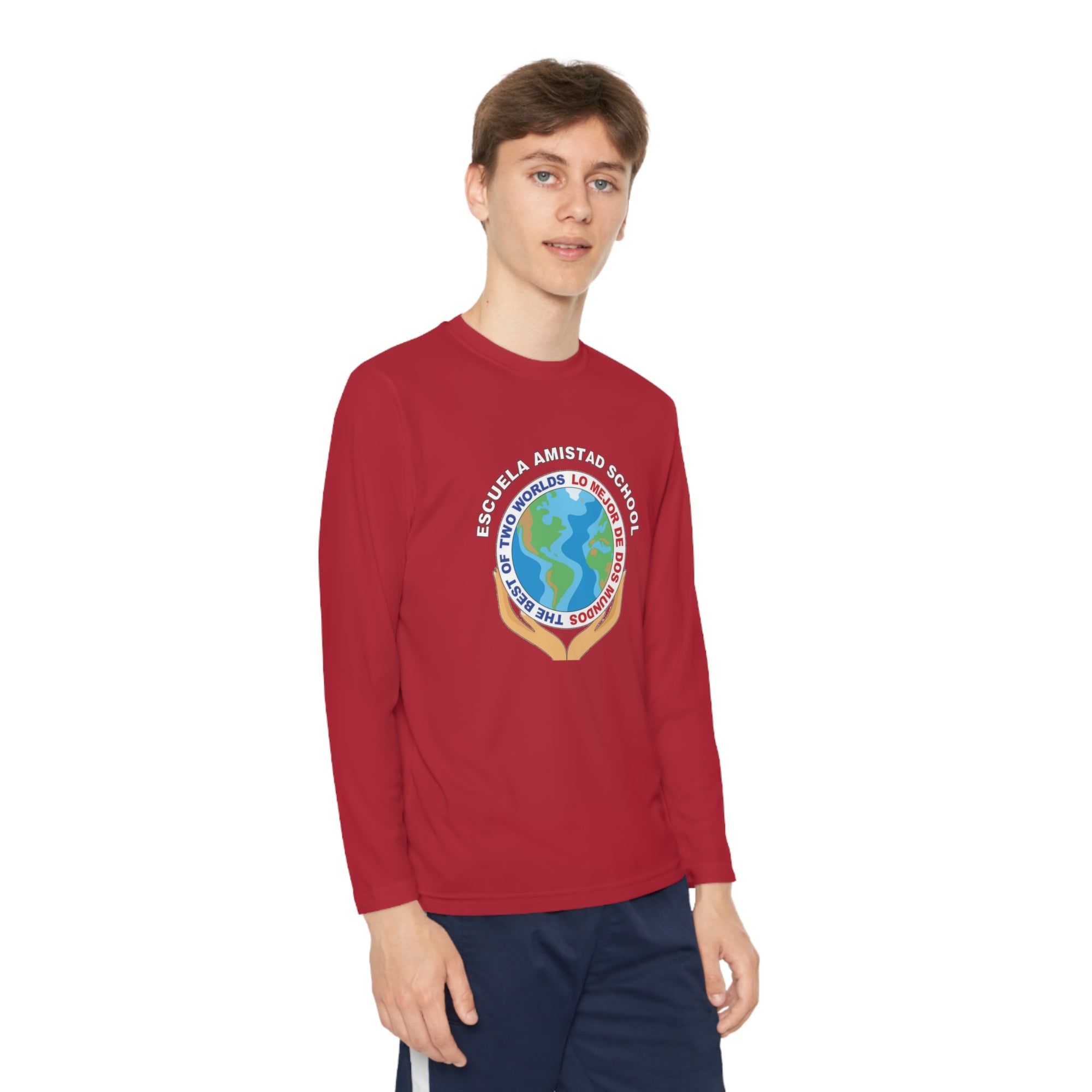 Youth Escuela Amistad School Long Sleeve Competitor Tee