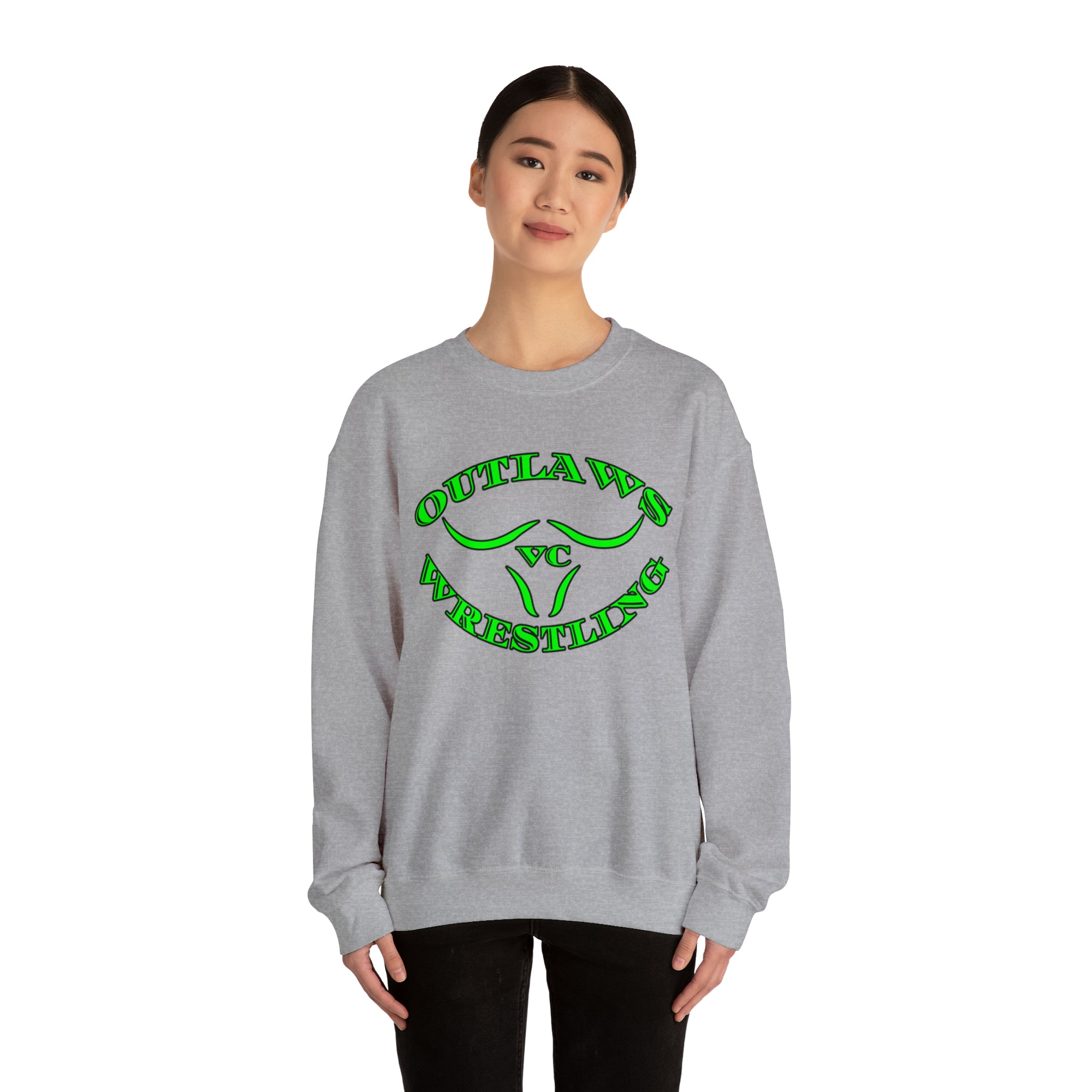 Green Outlaws Wrestling Crewneck Sweatshirts