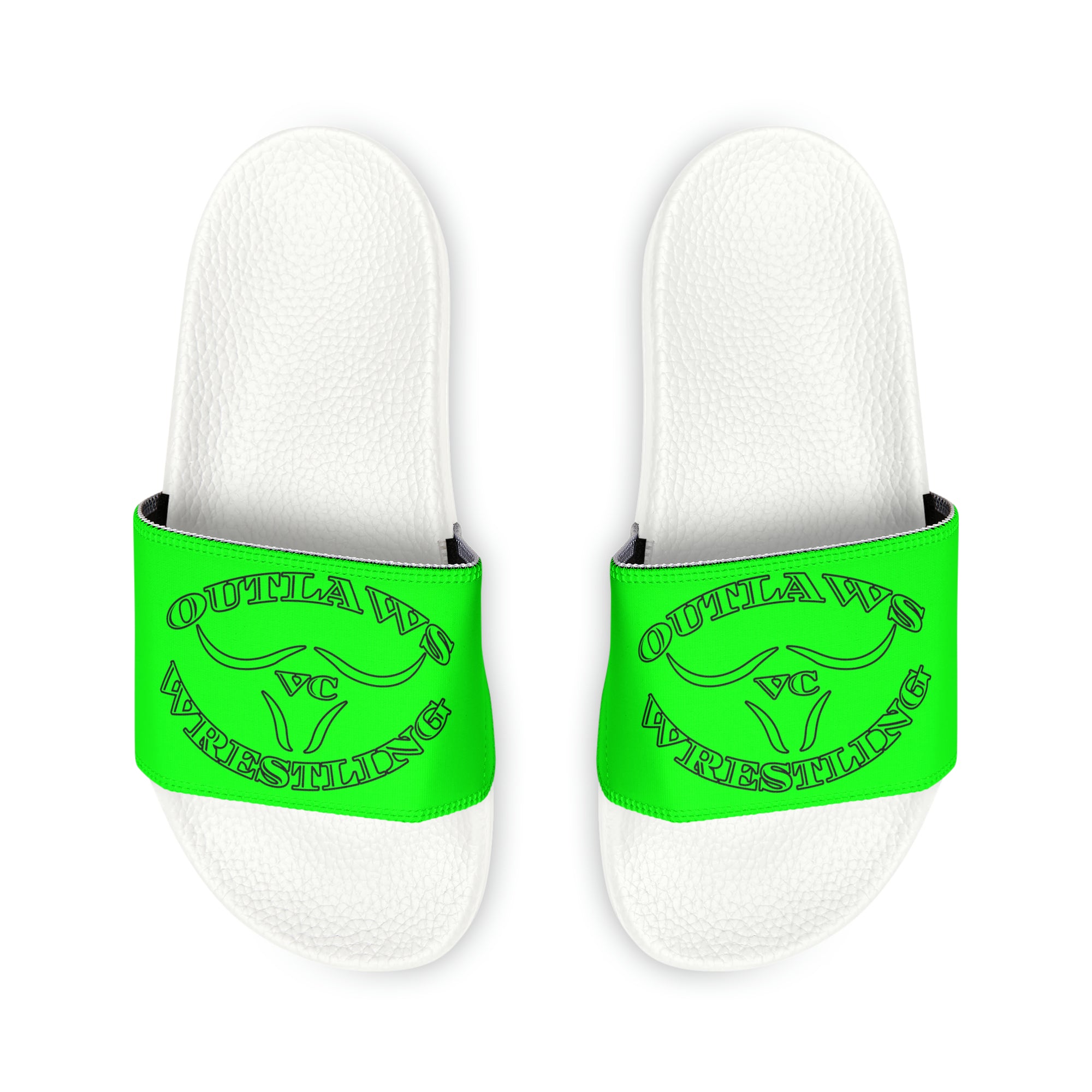 Green Outlaws Wrestling Slide Sandals