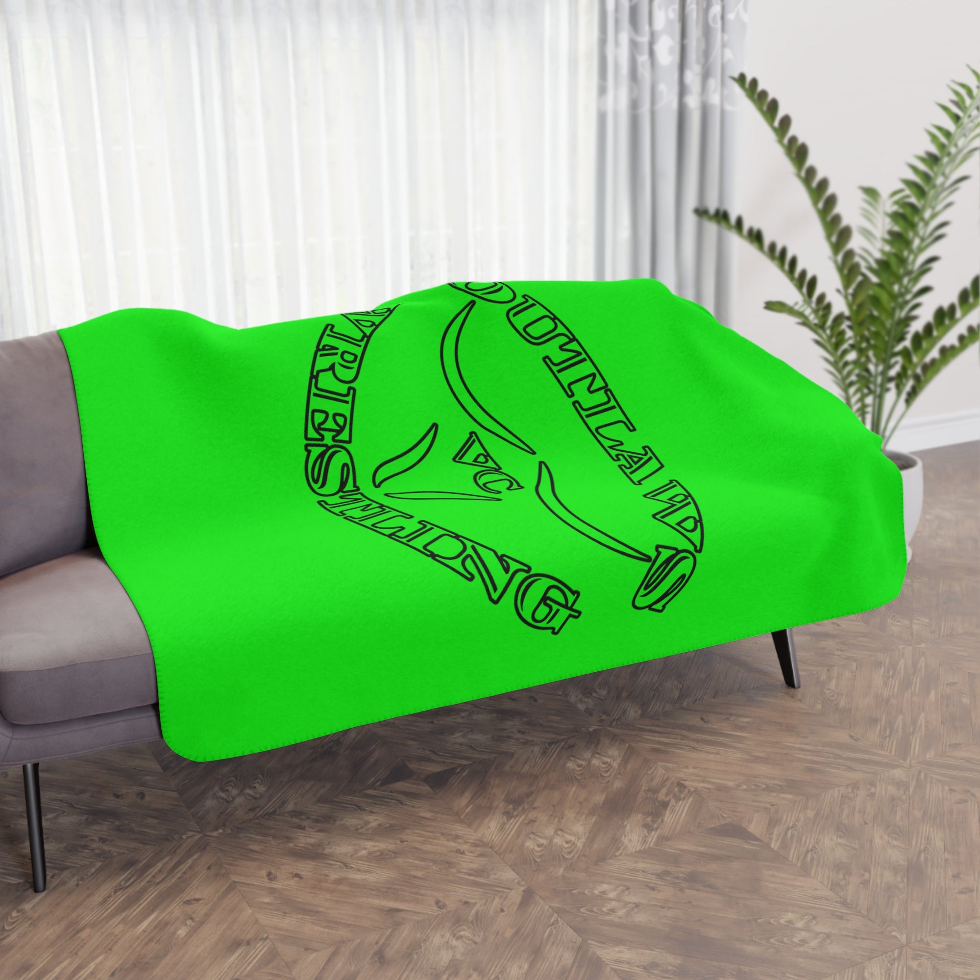 Green Outlaws Wrestling Sherpa Blanket
