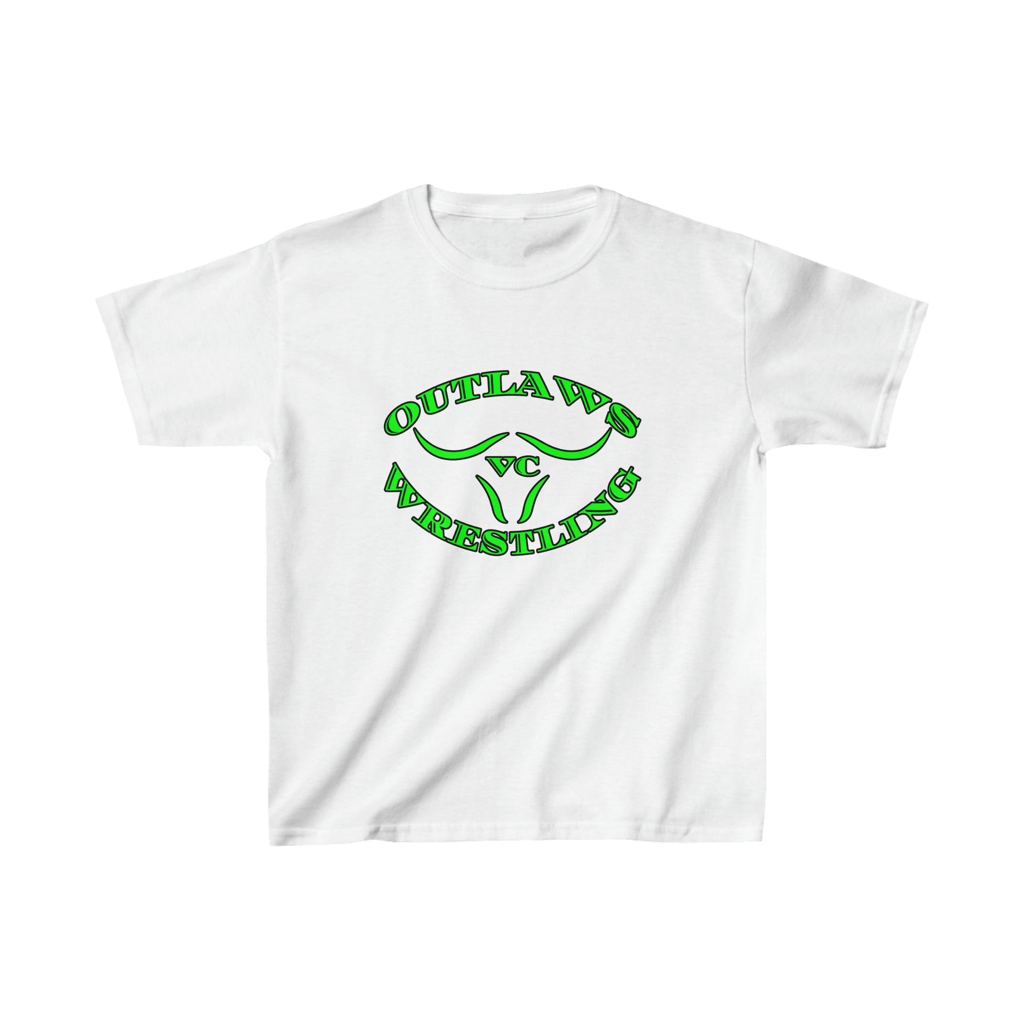 Green Outlaws Wrestling Heavyweight Youth Tee