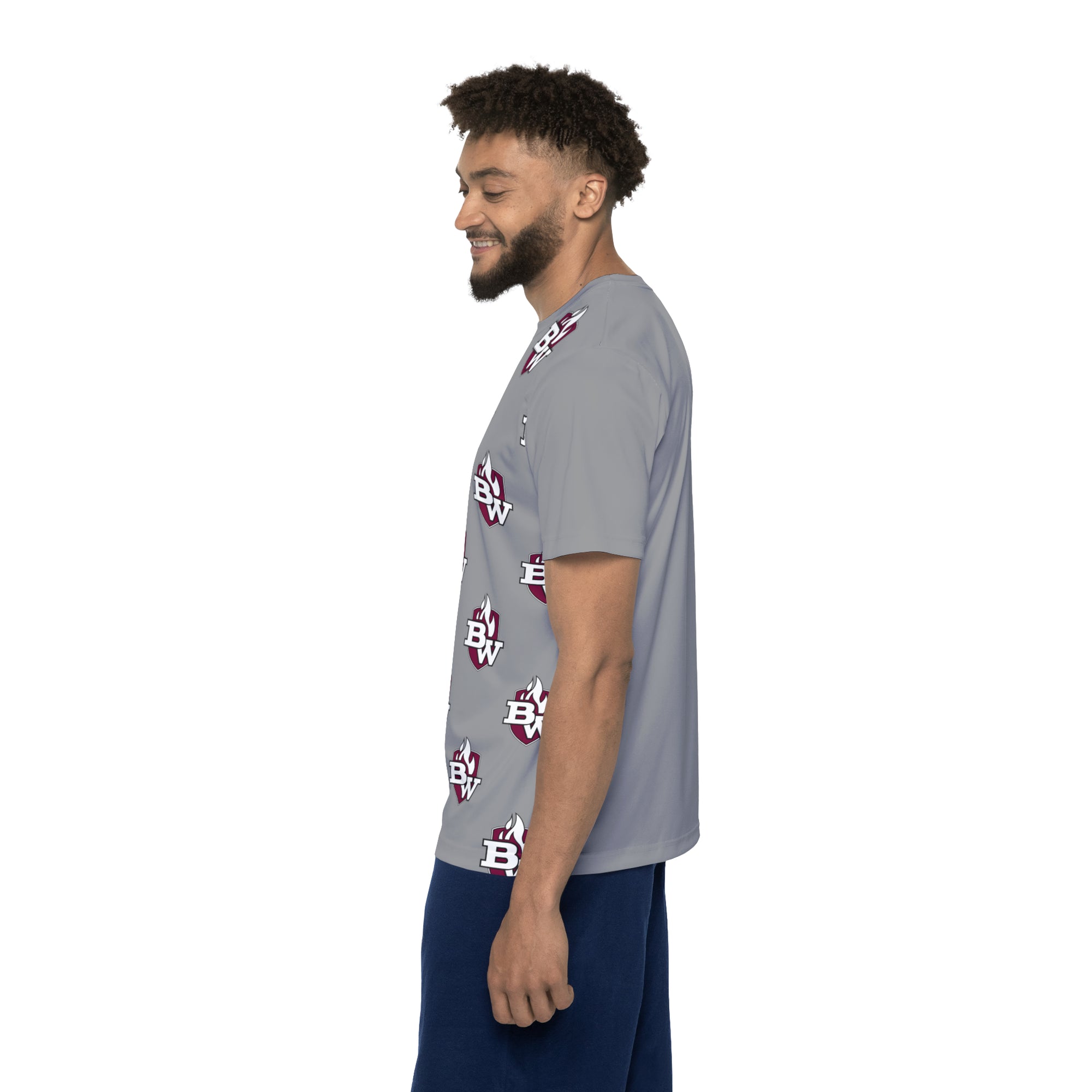 Men's Maroon Shield Sports Jersey (AOP)
