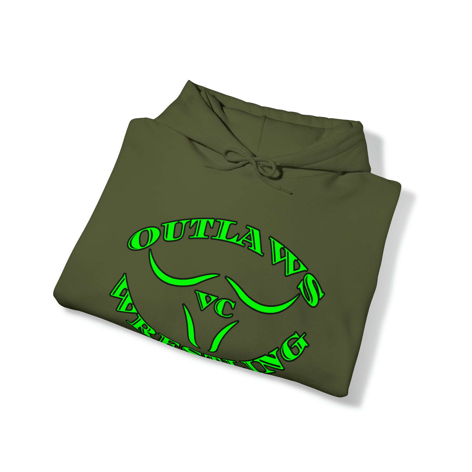 Green Outlaws Wrestling Unisex Heavy Blend™ Hooded Sweatshirt