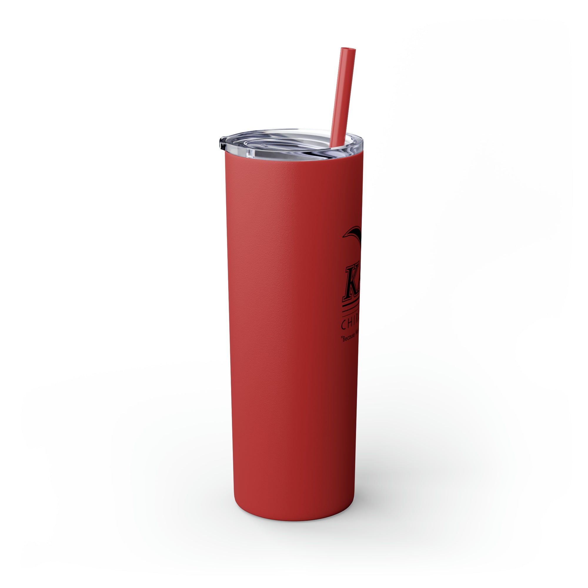 Kare Chiropractic Skinny Tumbler with Straw, 20oz