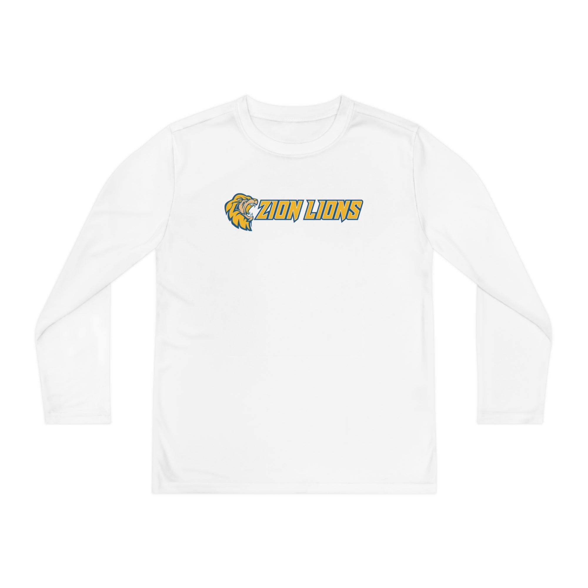 Zion with Mascots Long Logo Long Sleeve Competitor Tee - YOUTH