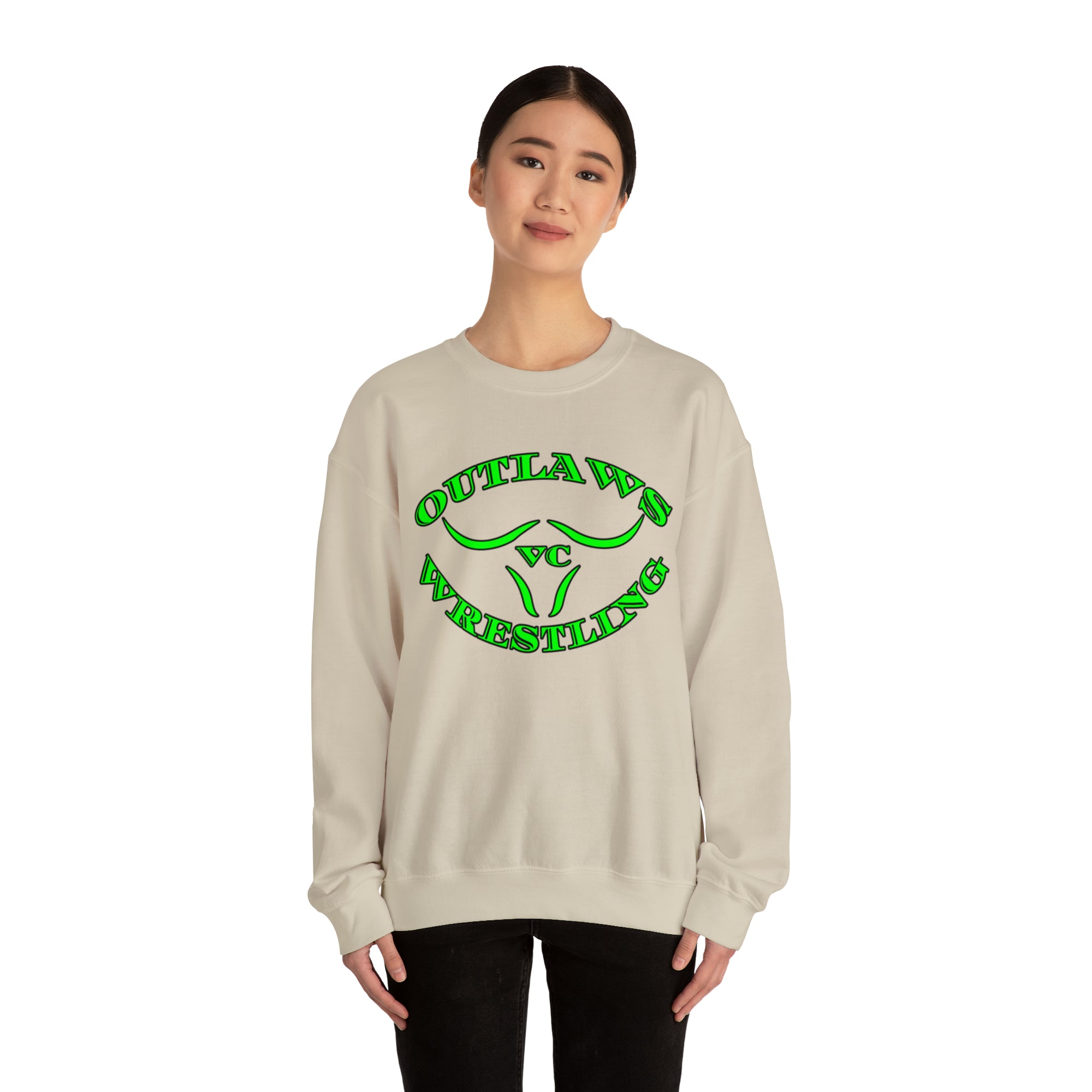 Green Outlaws Wrestling Crewneck Sweatshirts