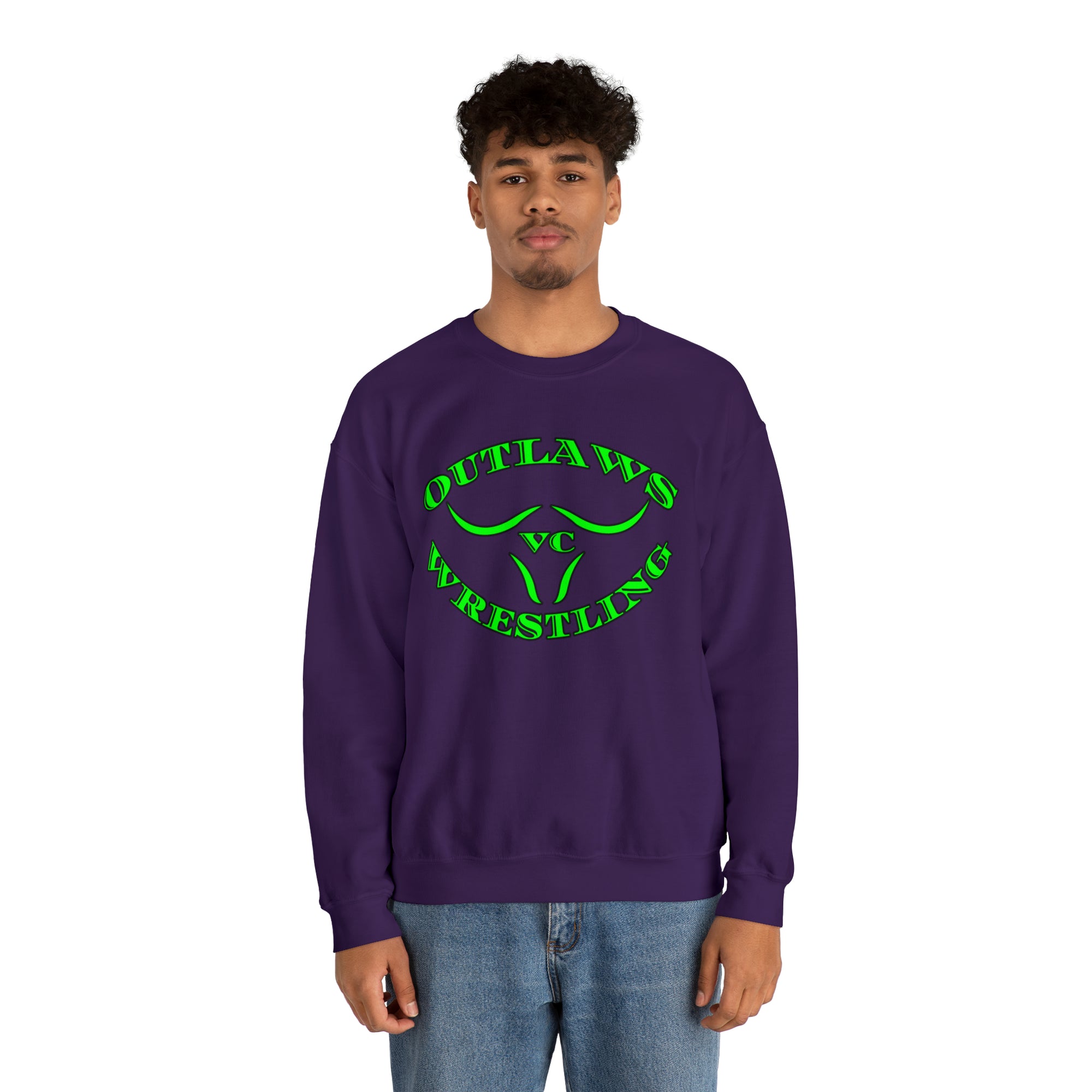 Green Outlaws Wrestling Crewneck Sweatshirts