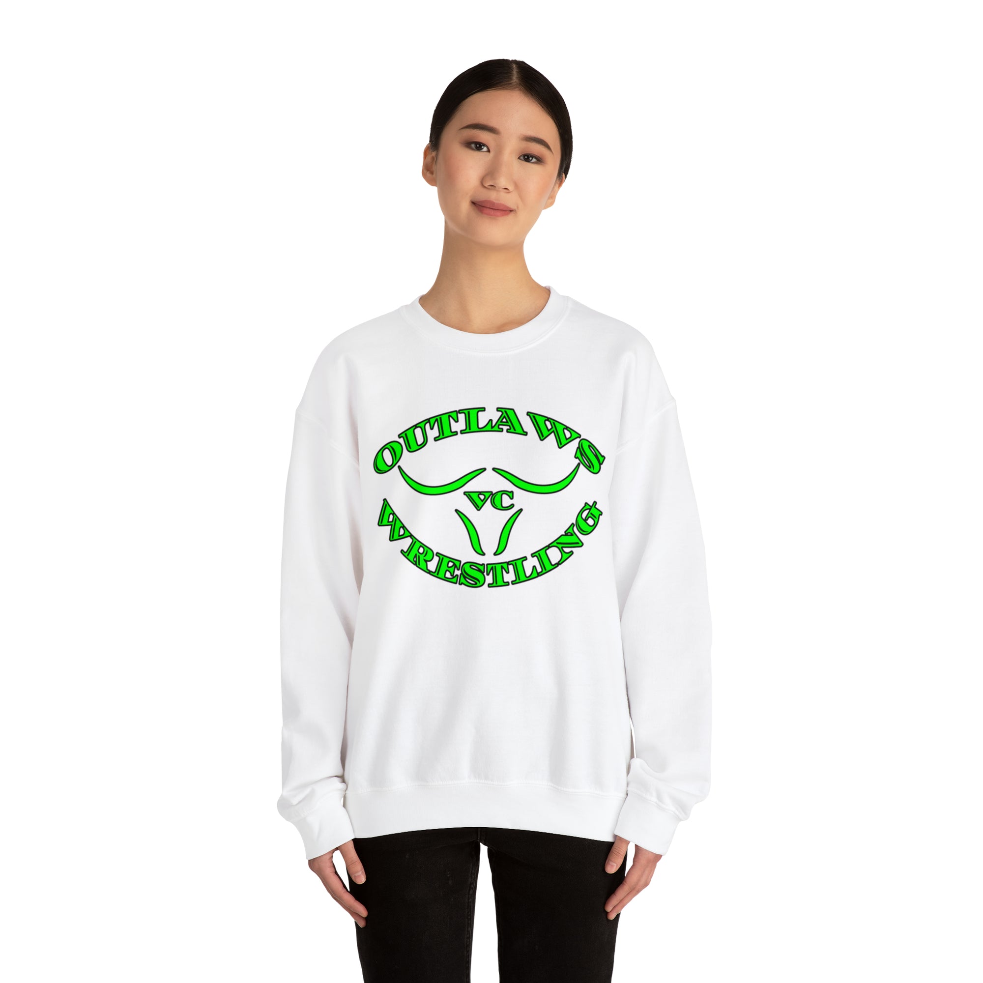 Green Outlaws Wrestling Crewneck Sweatshirts