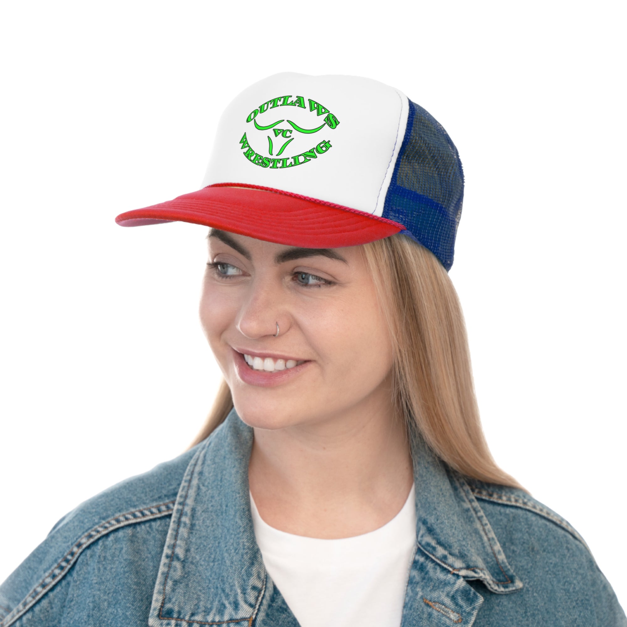 Green Outlaws Wrestling Trucker Caps