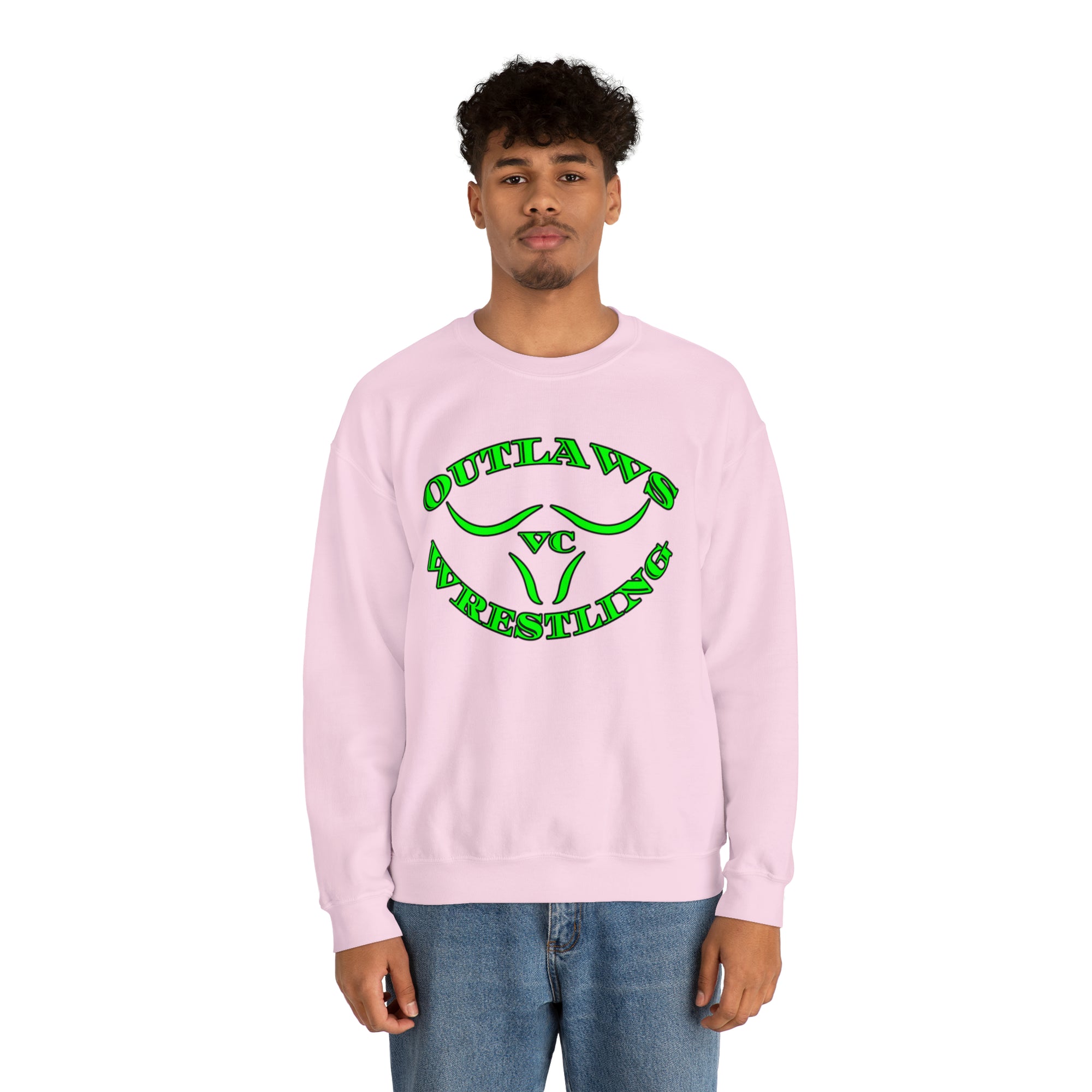 Green Outlaws Wrestling Crewneck Sweatshirts