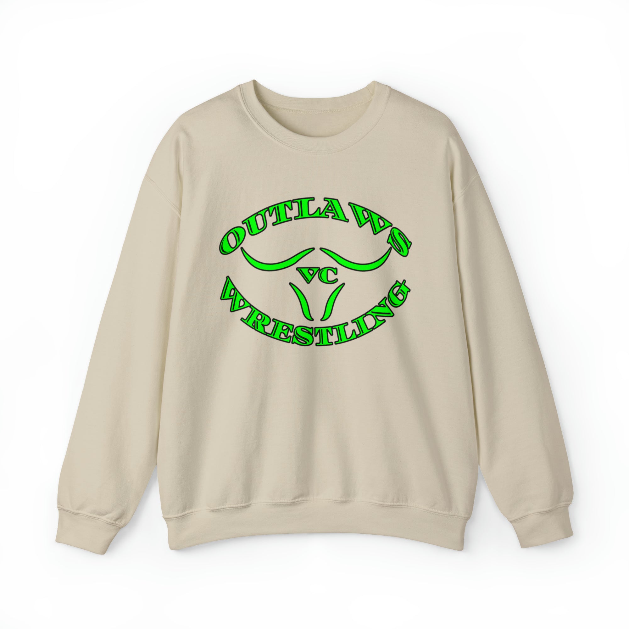 Green Outlaws Wrestling Crewneck Sweatshirts
