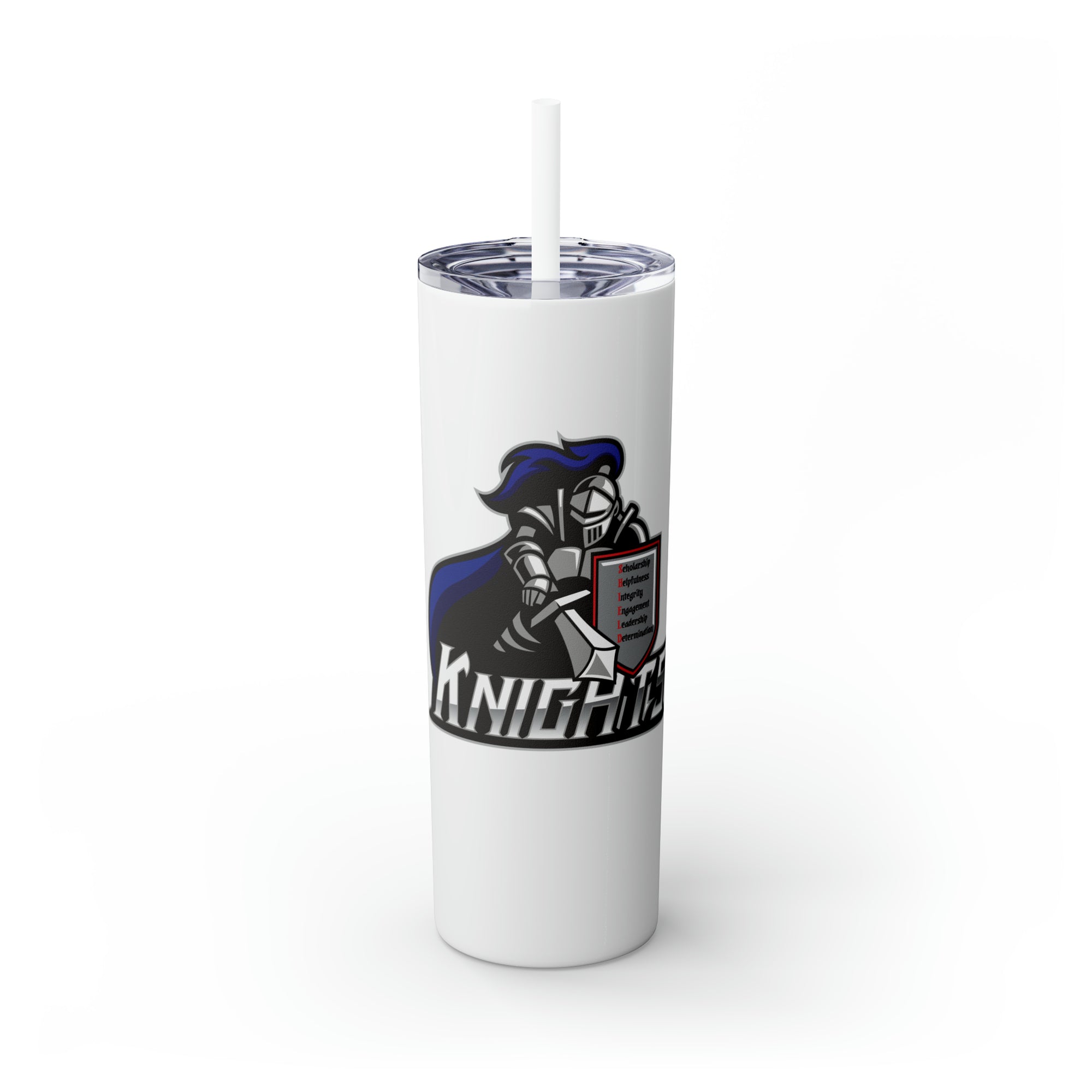 North Pole Middle School Skinny Tumbler with Straw, 20oz