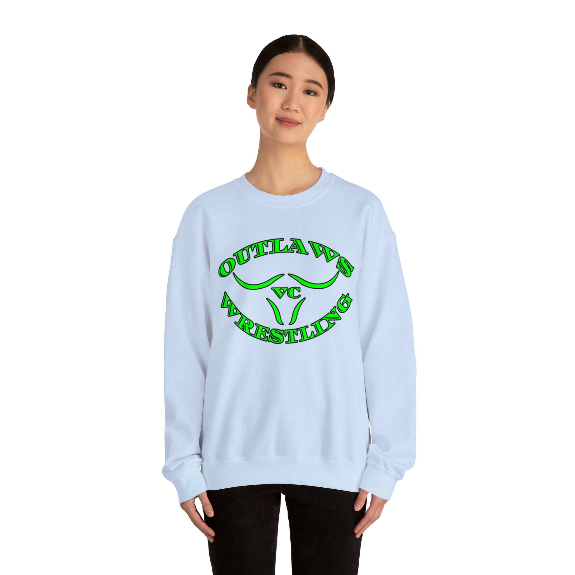 Green Outlaws Wrestling Crewneck Sweatshirts