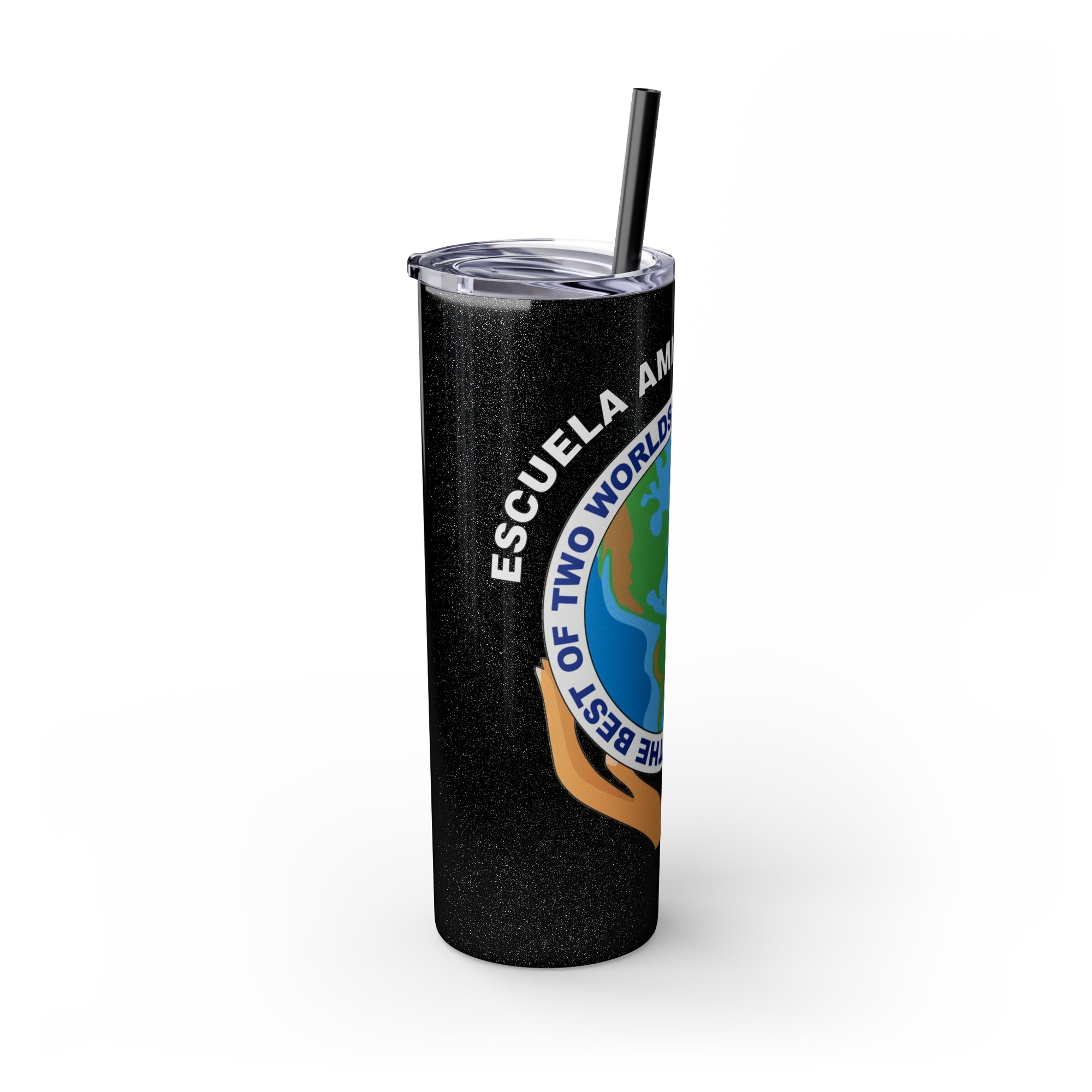 Escuela Amistad School Skinny Tumbler with Straw, 20oz