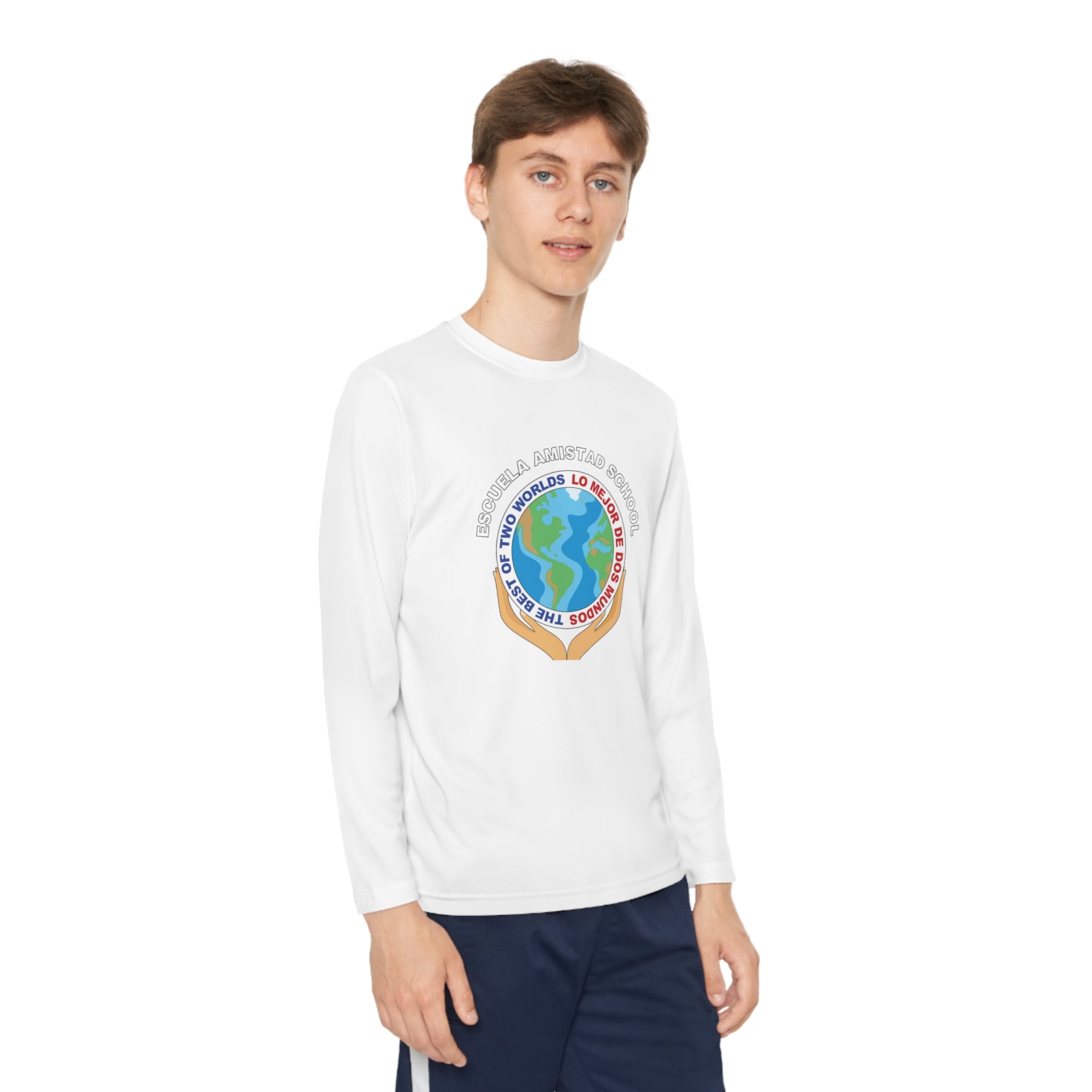 Youth Escuela Amistad School Long Sleeve Competitor Tee