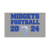 Silver Midgets Football flags with Blue Lettereing