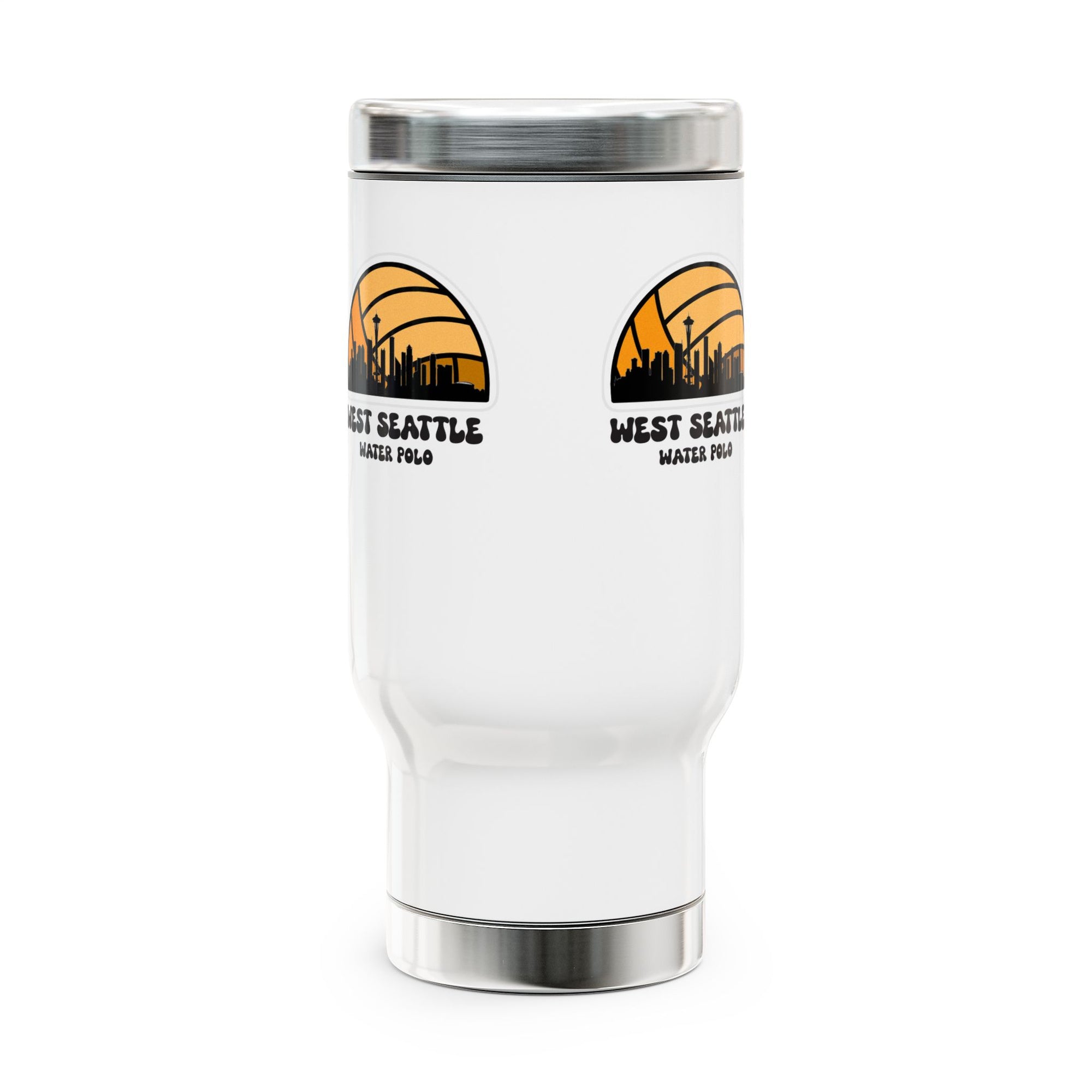West Seattle Water Polo Stainless Steel Travel Mug with Handle, 14oz