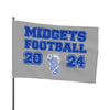 Silver Midgets Football flags with Blue Lettereing