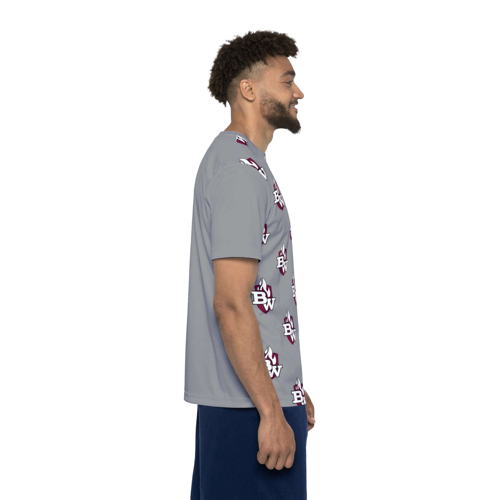 Men's Maroon Shield Sports Jersey (AOP)
