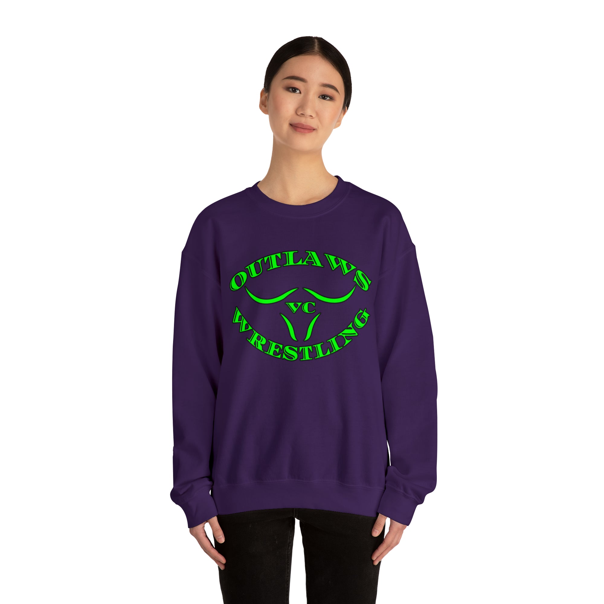 Green Outlaws Wrestling Crewneck Sweatshirts