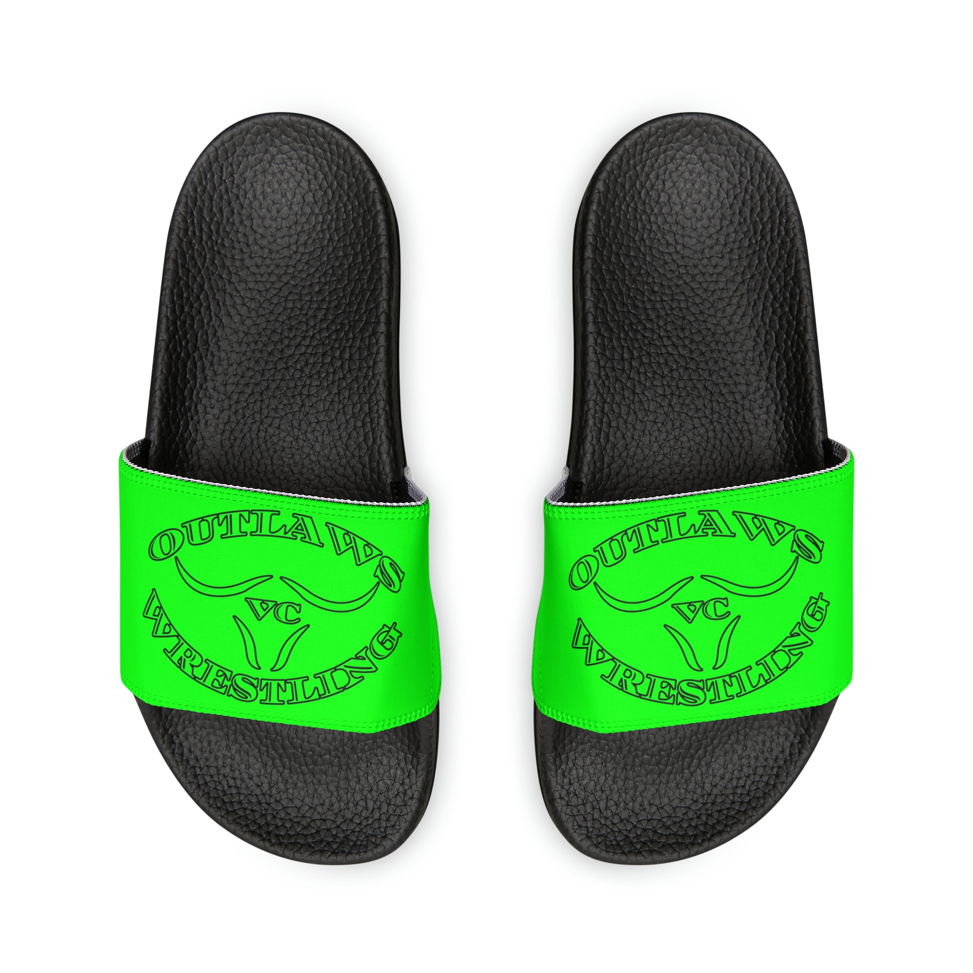 Green Outlaws Wrestling Slide Sandals