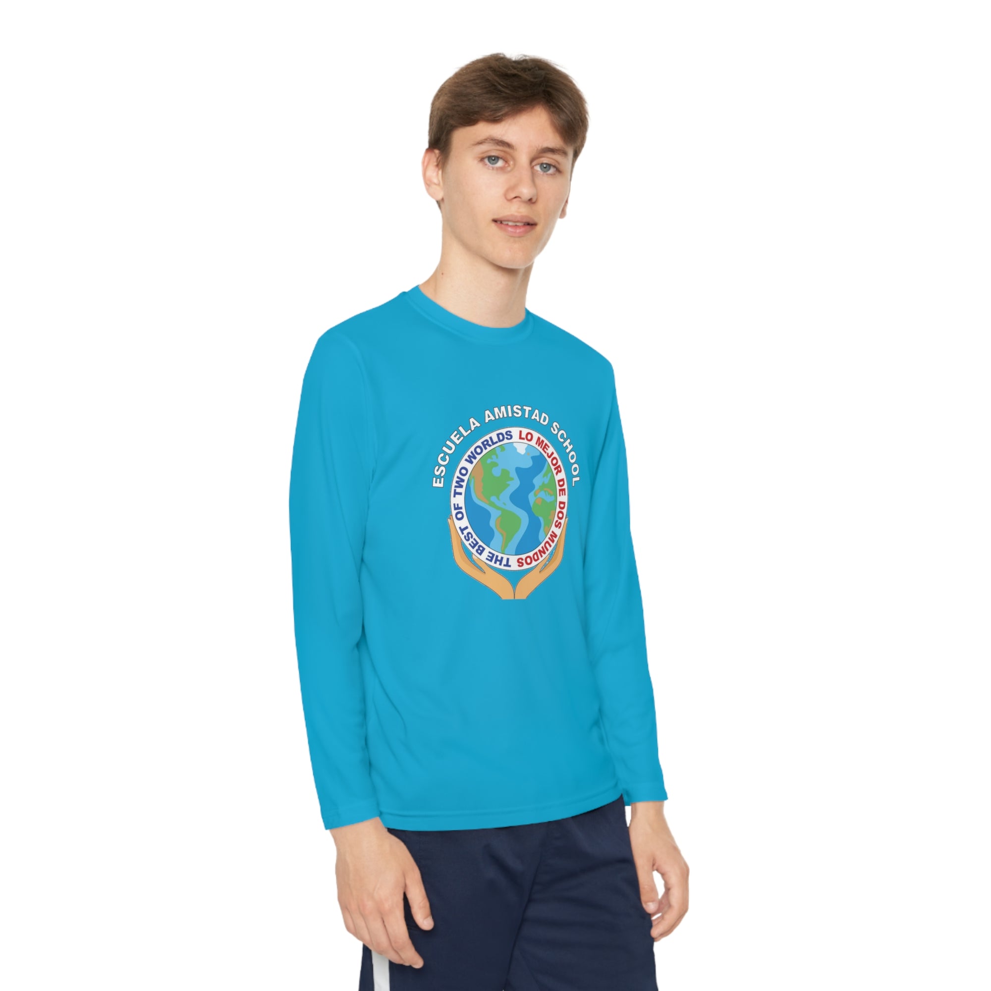 Youth Escuela Amistad School Long Sleeve Competitor Tee
