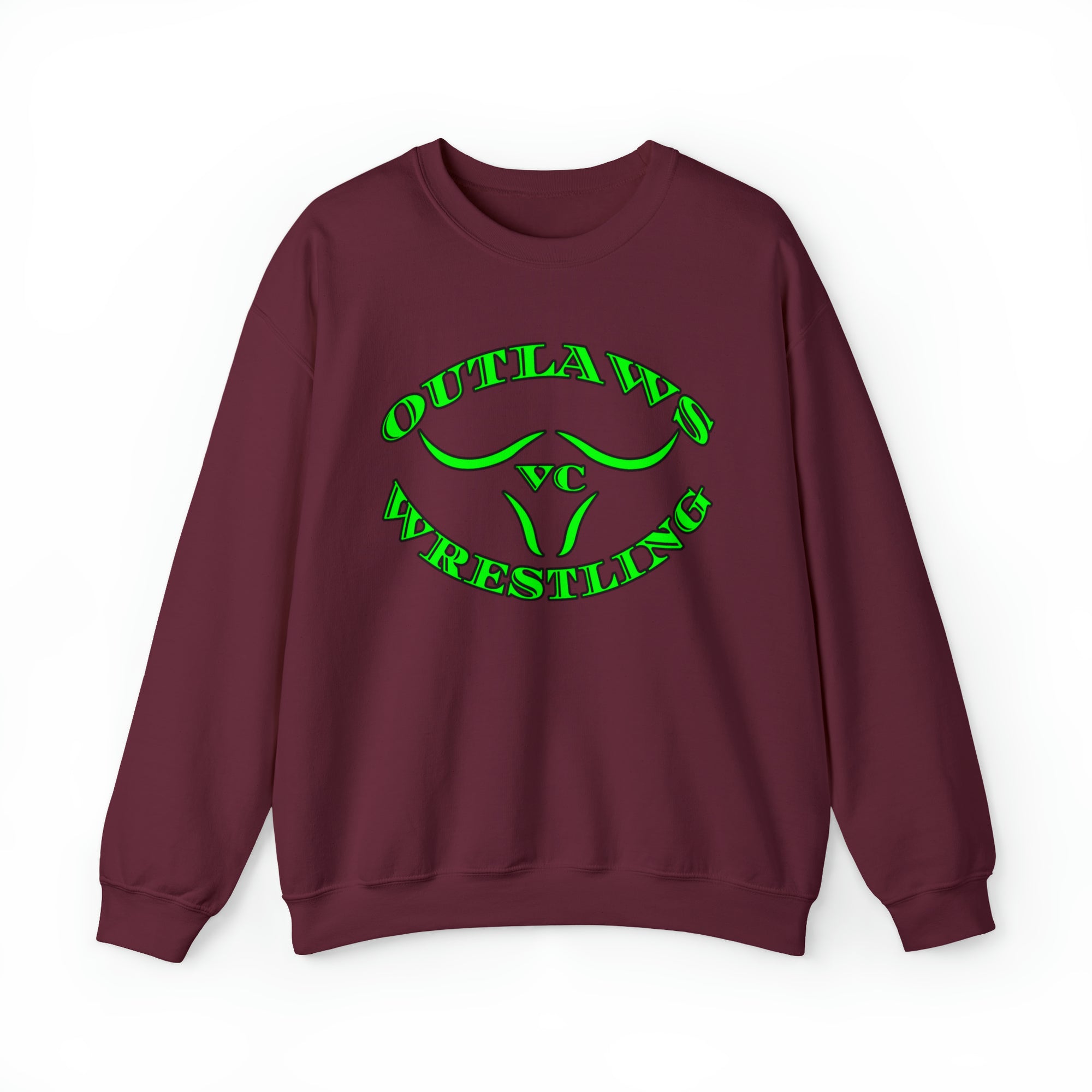 Green Outlaws Wrestling Crewneck Sweatshirts