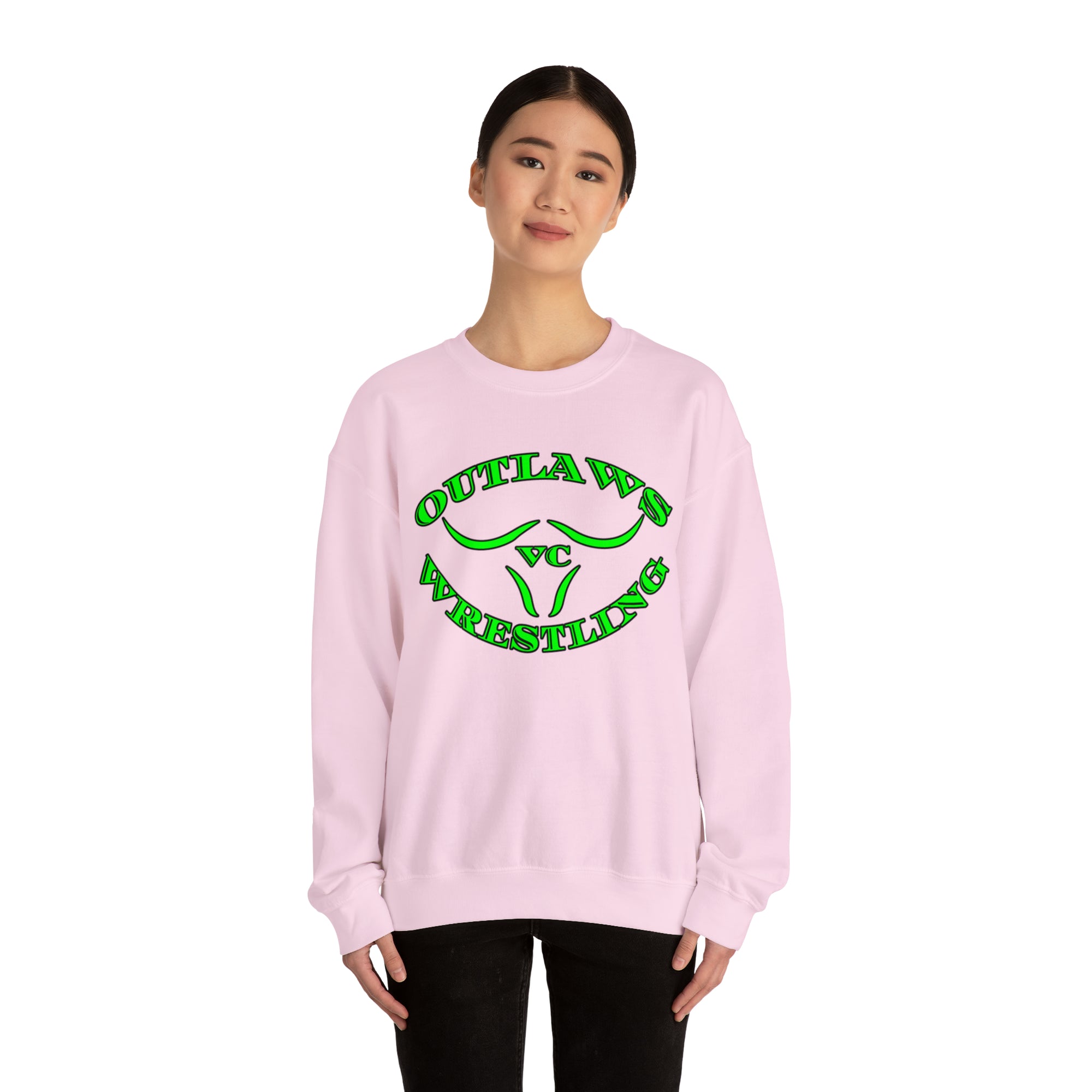 Green Outlaws Wrestling Crewneck Sweatshirts