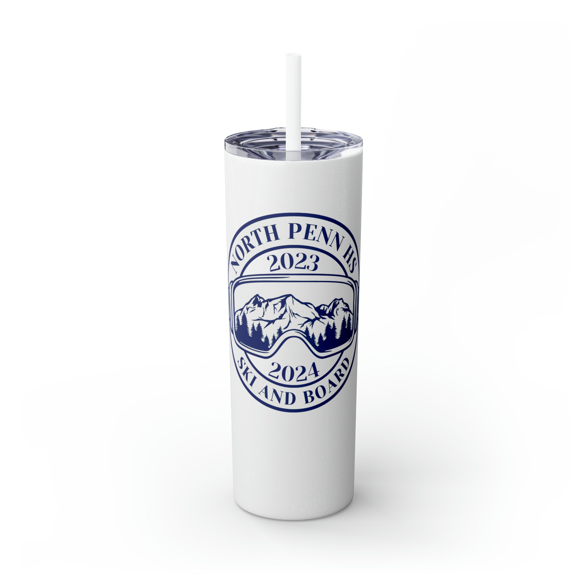 North Penn HS Ski &amp; Board Skinny Tumbler with Straw, 20oz