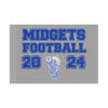 Silver Midgets Football flags with Blue Lettereing