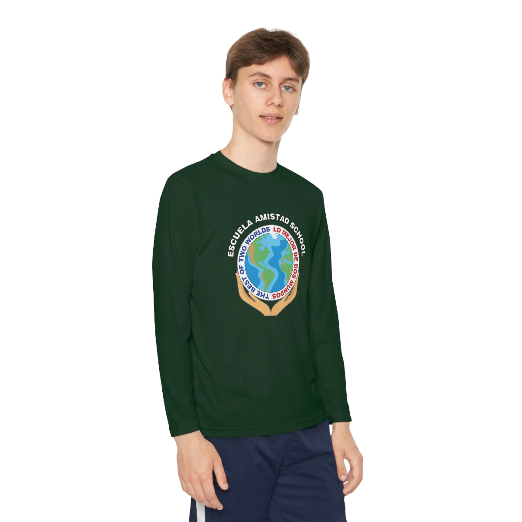 Youth Escuela Amistad School Long Sleeve Competitor Tee