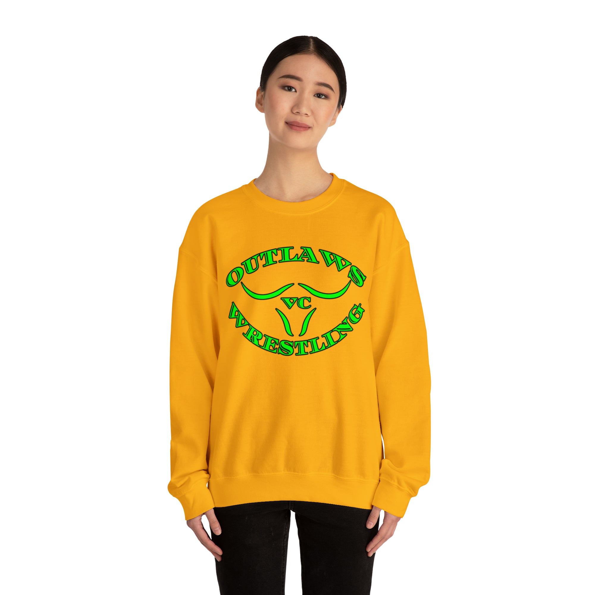 Green Outlaws Wrestling Crewneck Sweatshirts