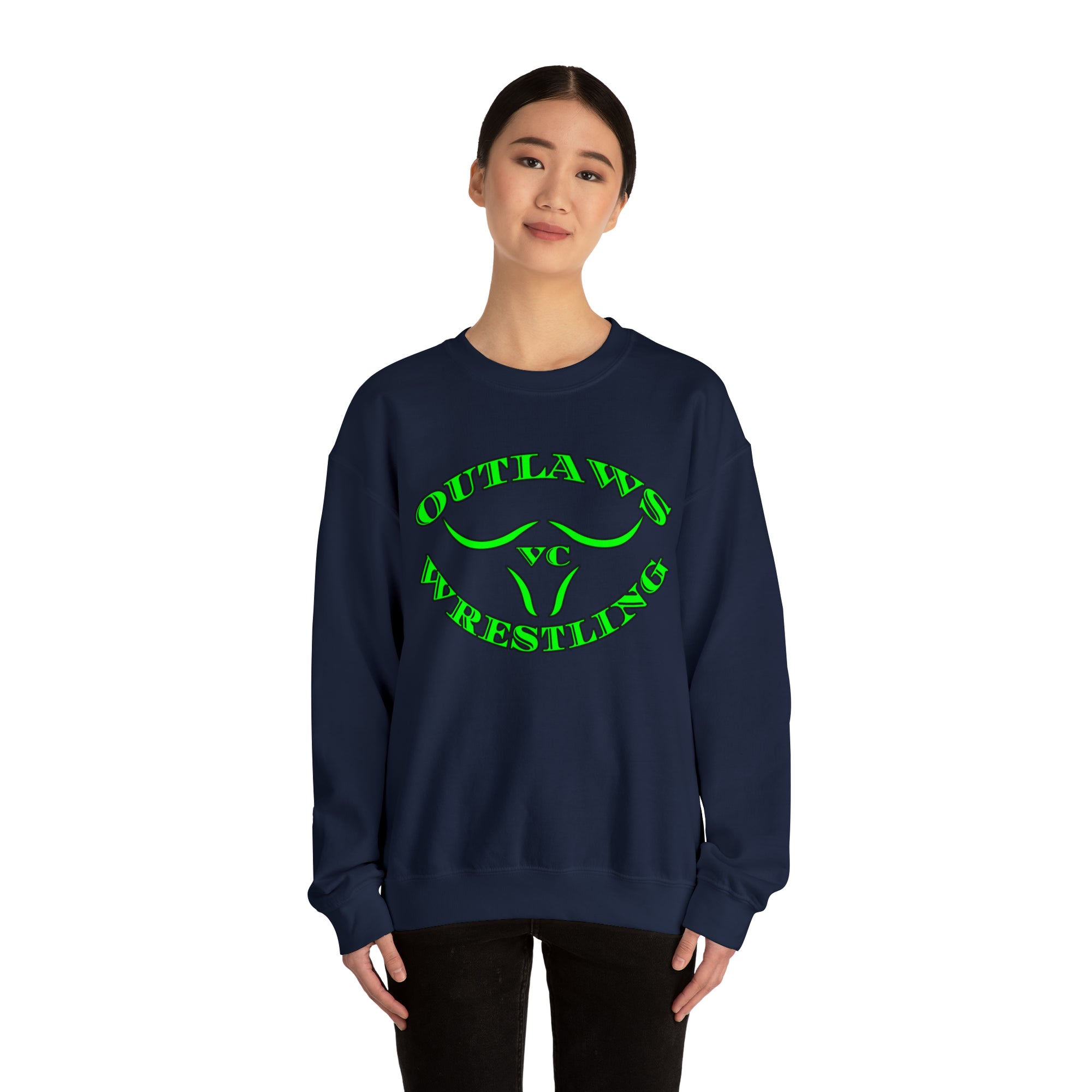 Green Outlaws Wrestling Crewneck Sweatshirts
