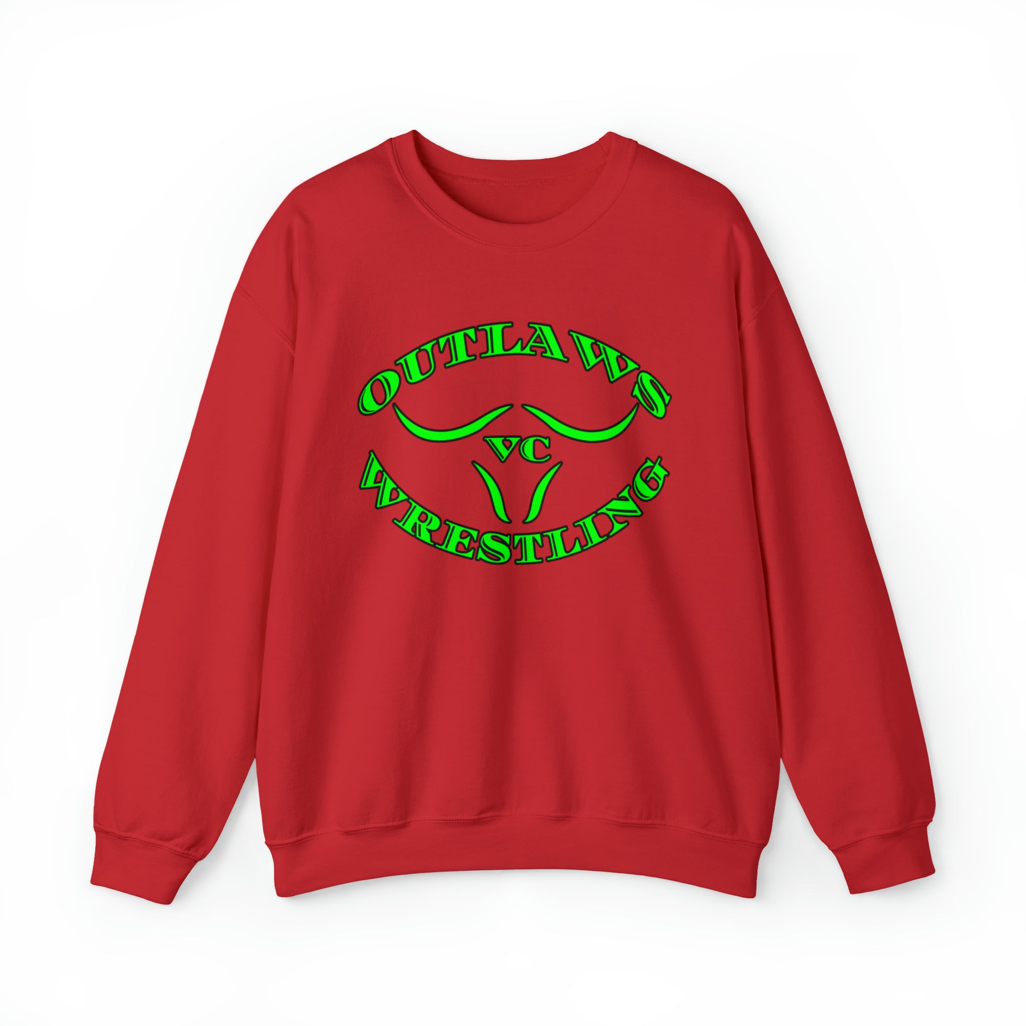 Green Outlaws Wrestling Crewneck Sweatshirts