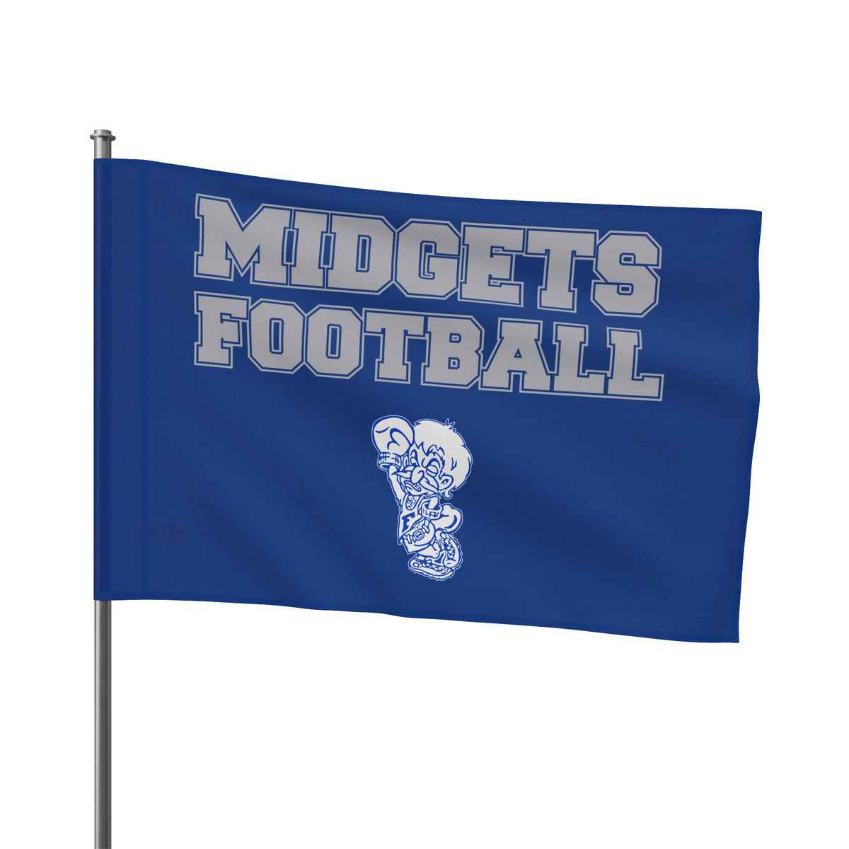 Blue with Silver Midgets Football flags