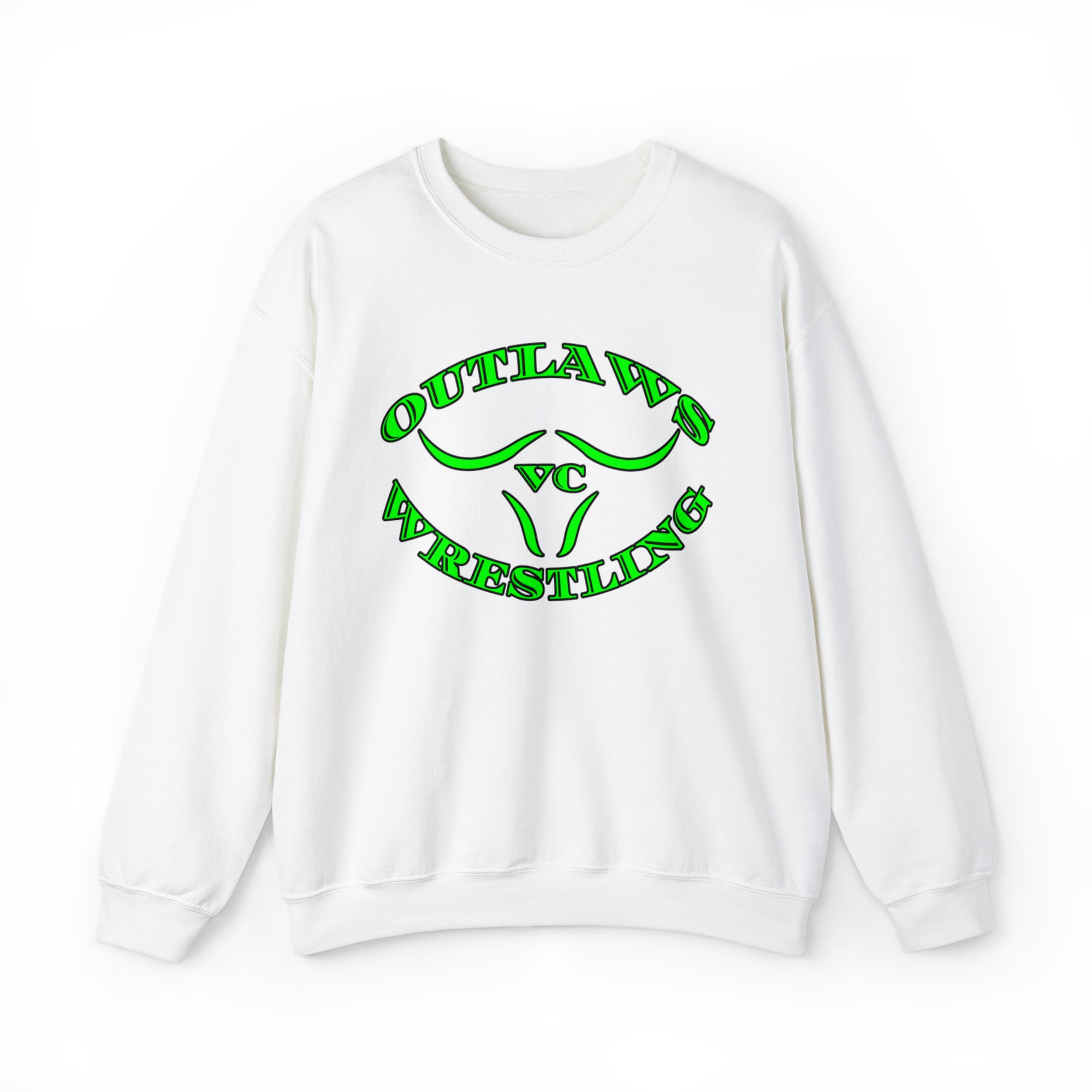 Green Outlaws Wrestling Crewneck Sweatshirts