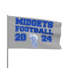 Silver Midgets Football flags with Blue Lettereing