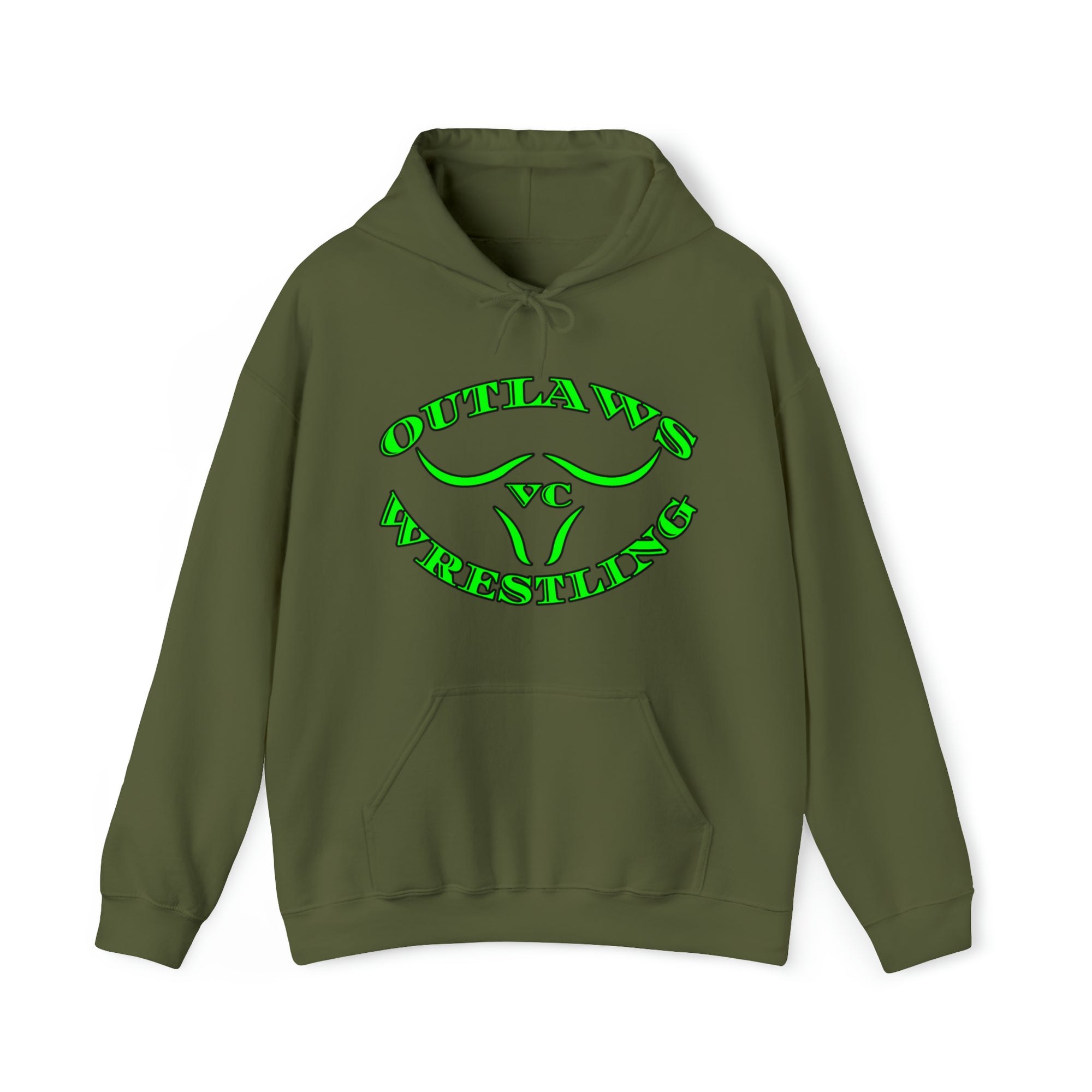 Green Outlaws Wrestling Unisex Heavy Blend™ Hooded Sweatshirt