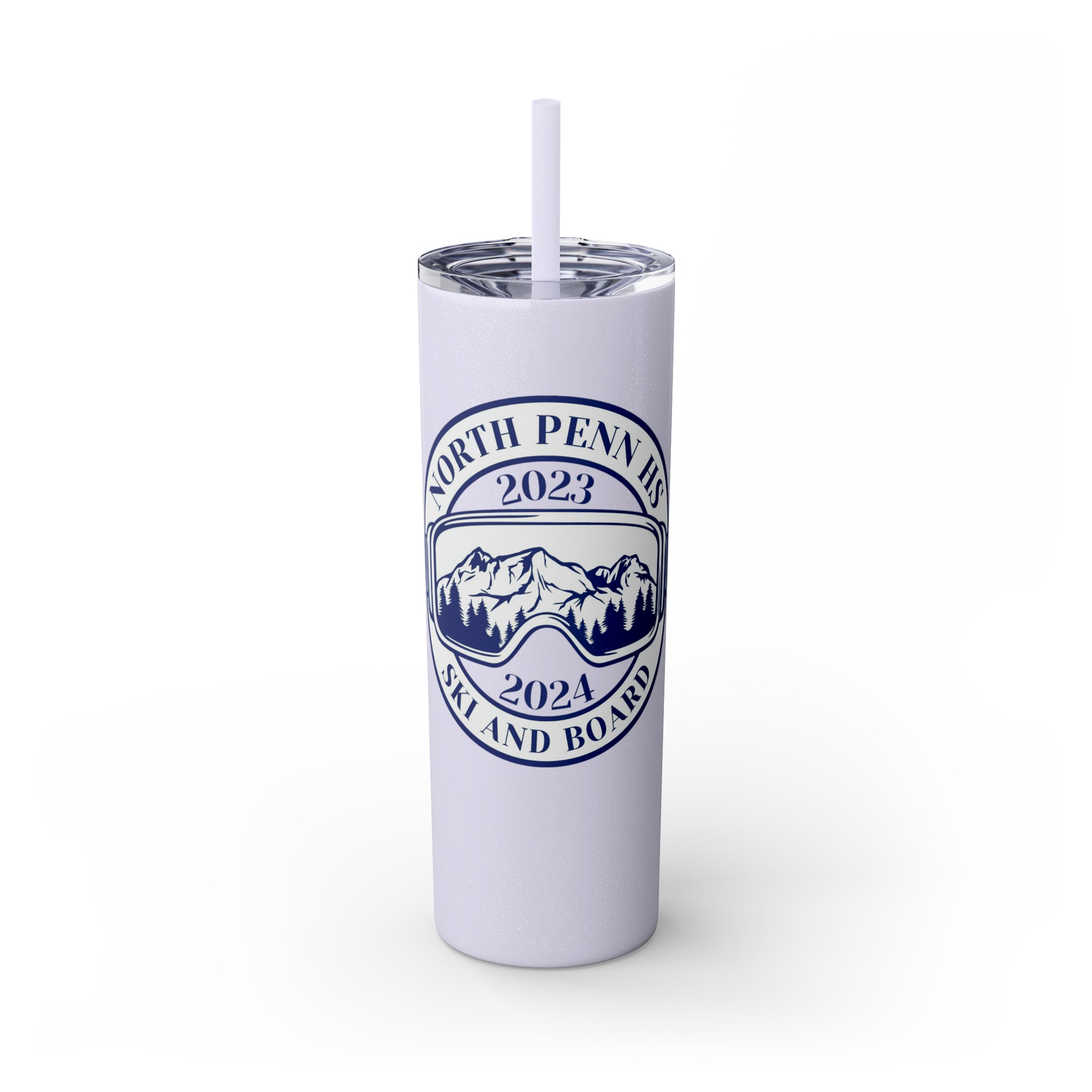 North Penn HS Ski &amp; Board Skinny Tumbler with Straw, 20oz