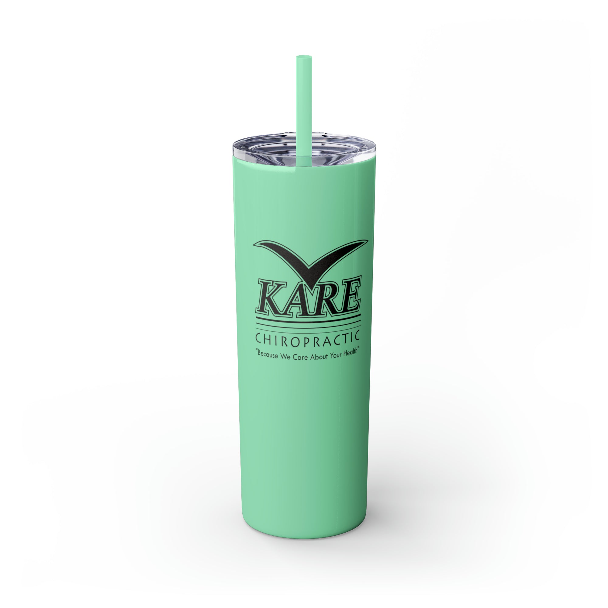 Kare Chiropractic Skinny Tumbler with Straw, 20oz