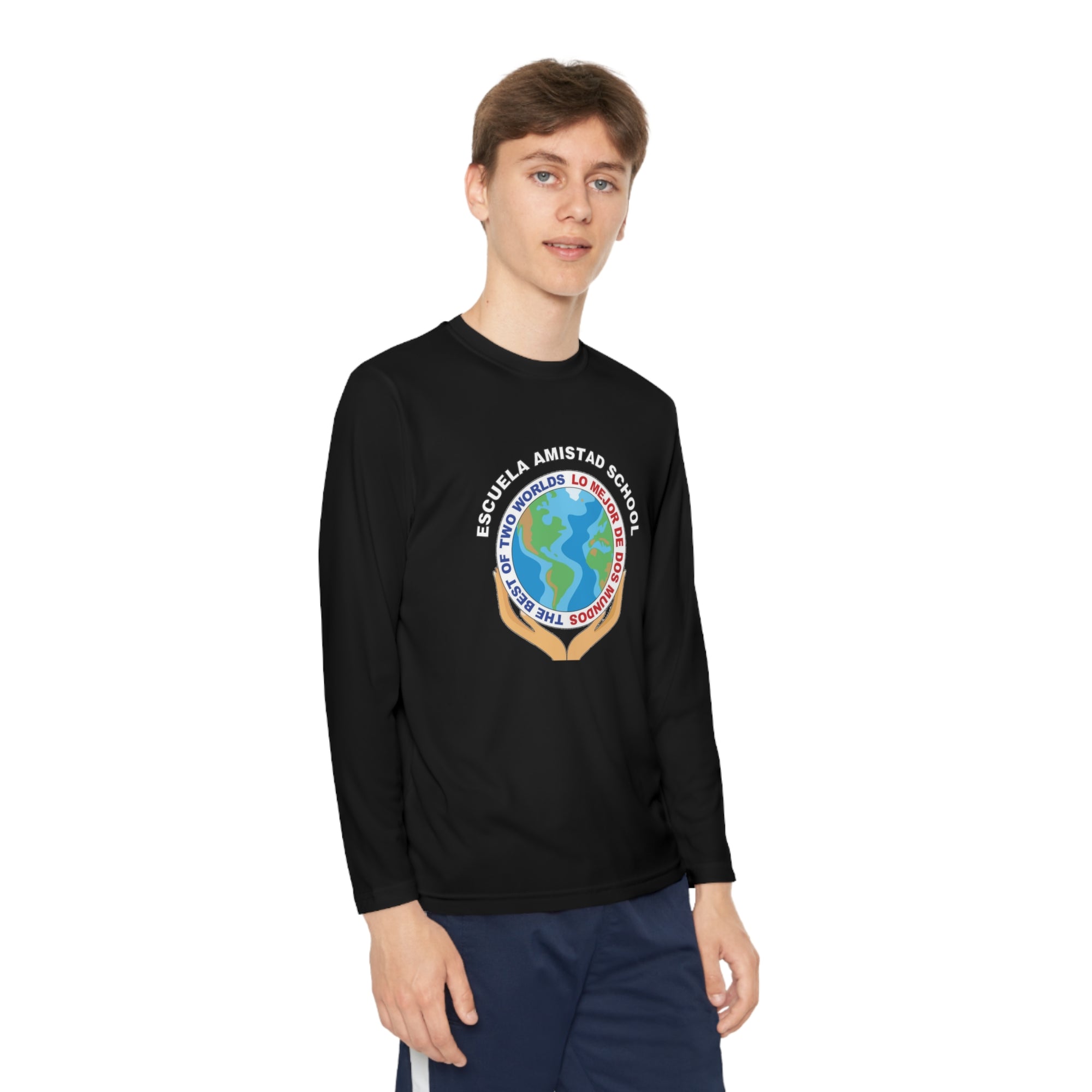 Youth Escuela Amistad School Long Sleeve Competitor Tee