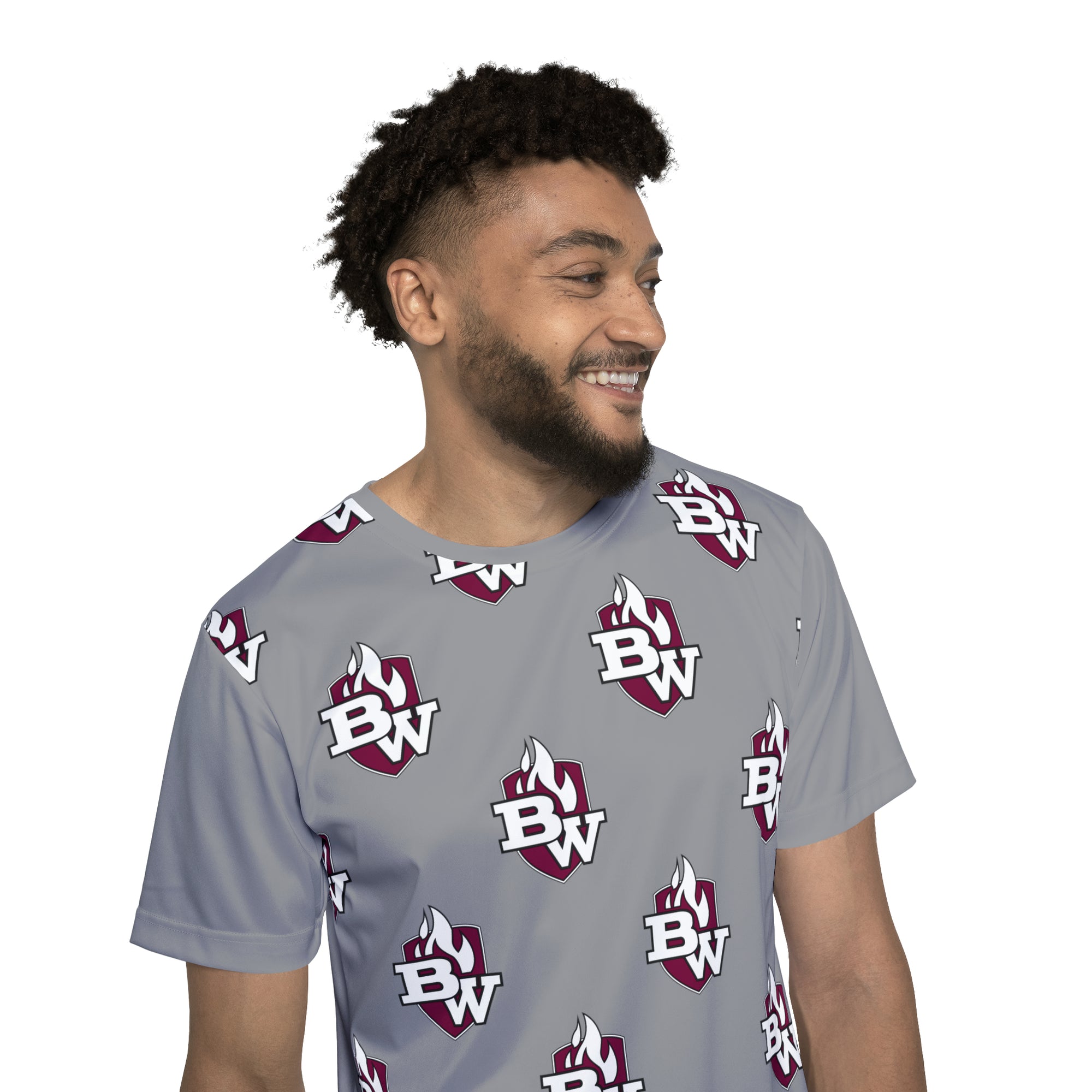 Men's Maroon Shield Sports Jersey (AOP)