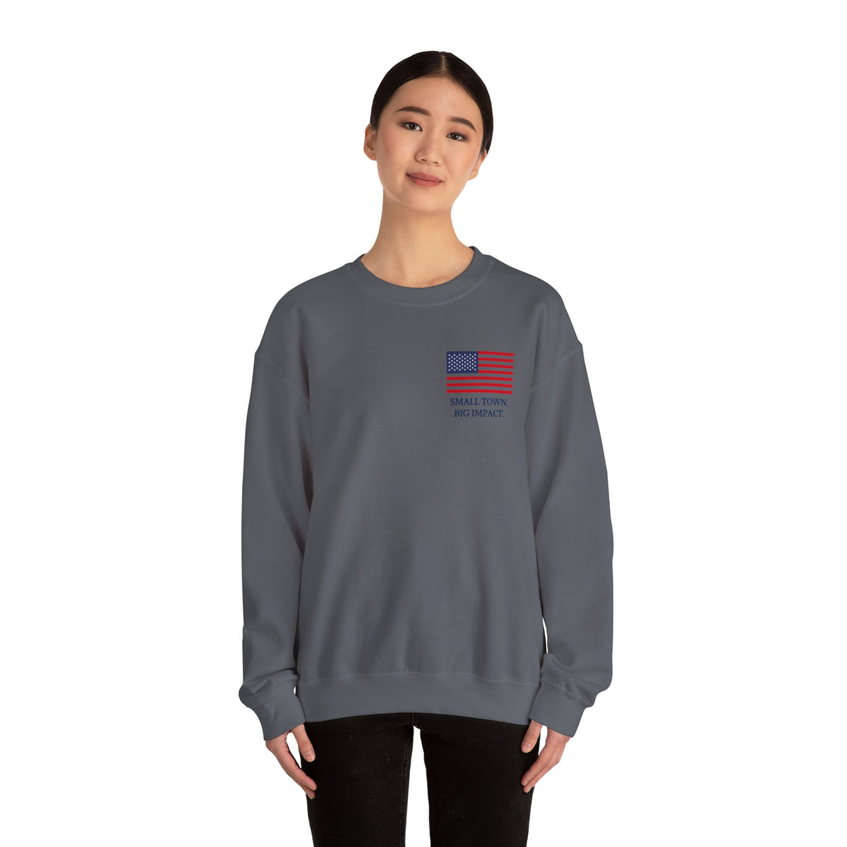 Small Town. Big Impact - Two Teams One Goal Heavy Blend™ Crewneck Sweatshirt