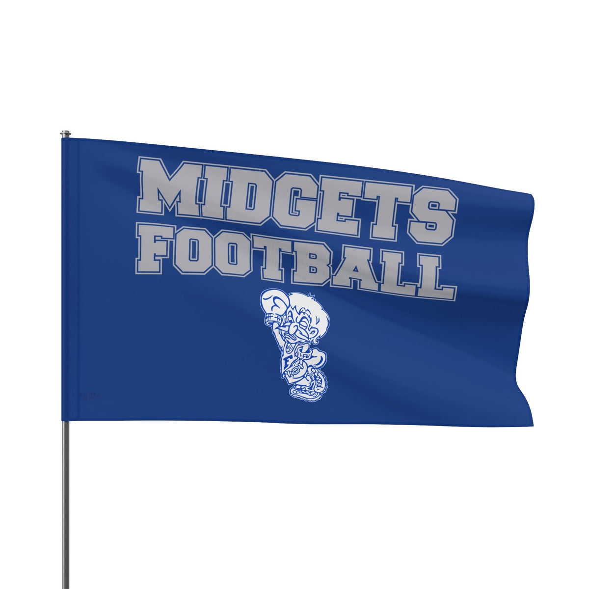 Blue with Silver Midgets Football flags