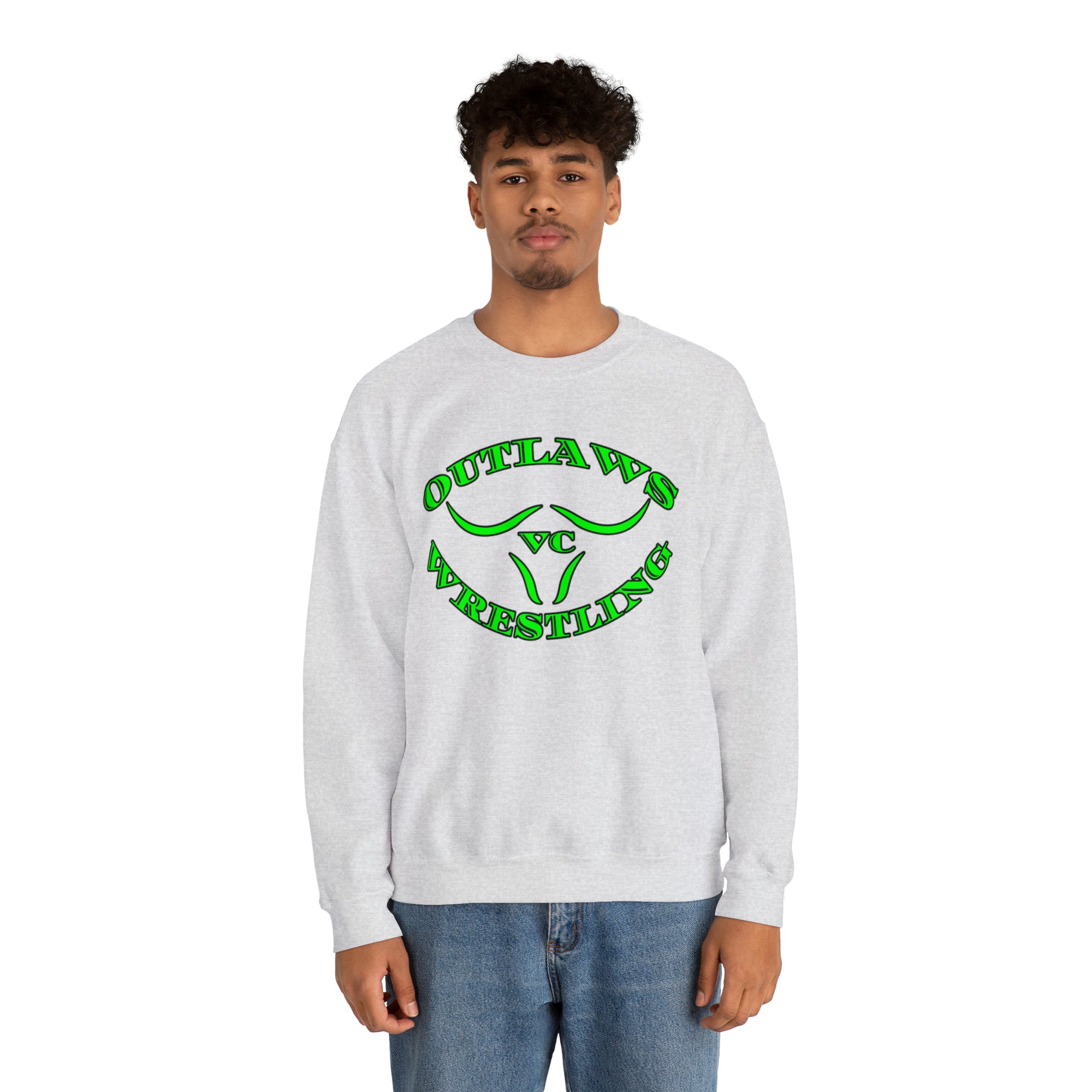 Green Outlaws Wrestling Crewneck Sweatshirts