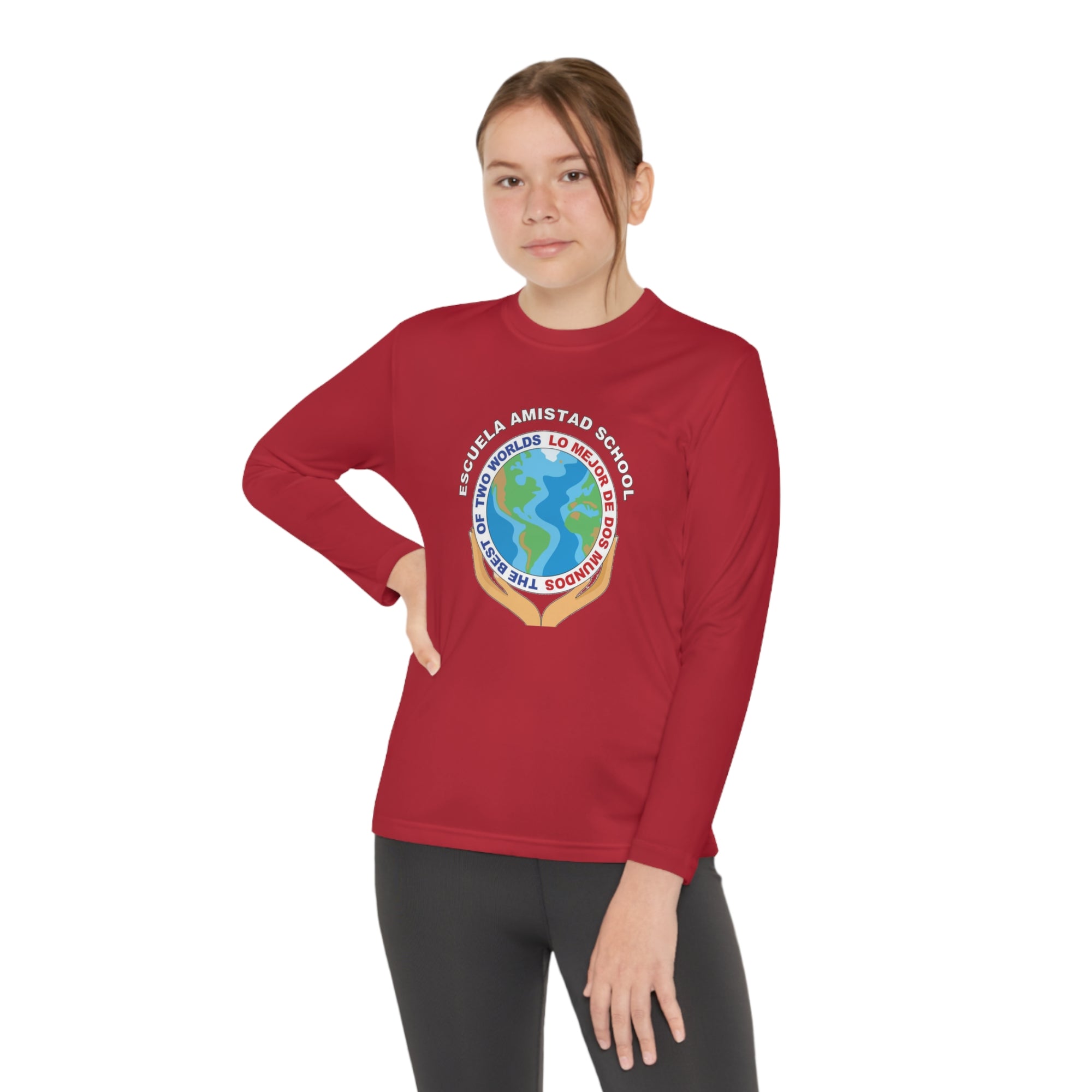 Youth Escuela Amistad School Long Sleeve Competitor Tee